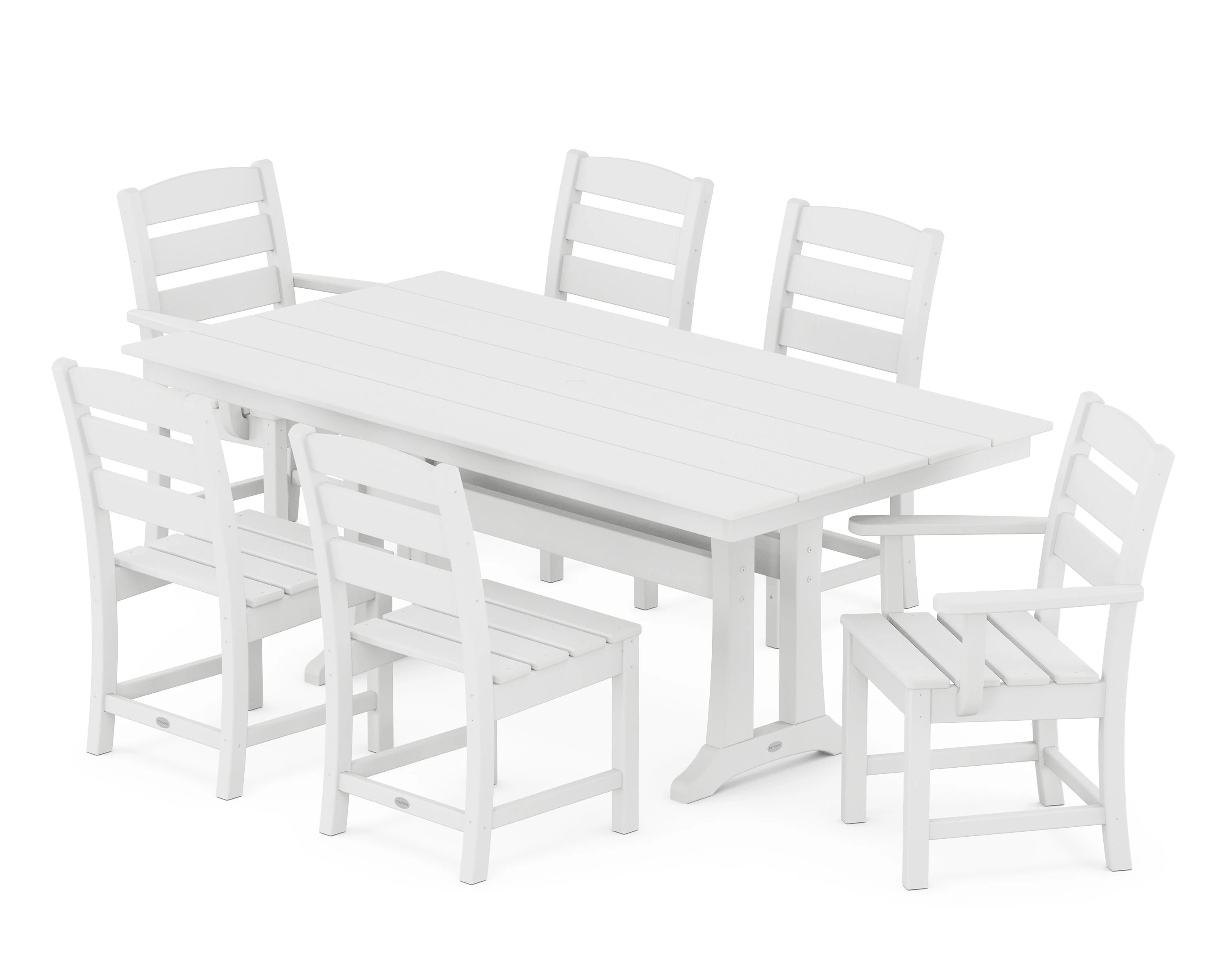 Lakeside 7-Piece Farmhouse Dining Set with Trestle Legs - Image 10
