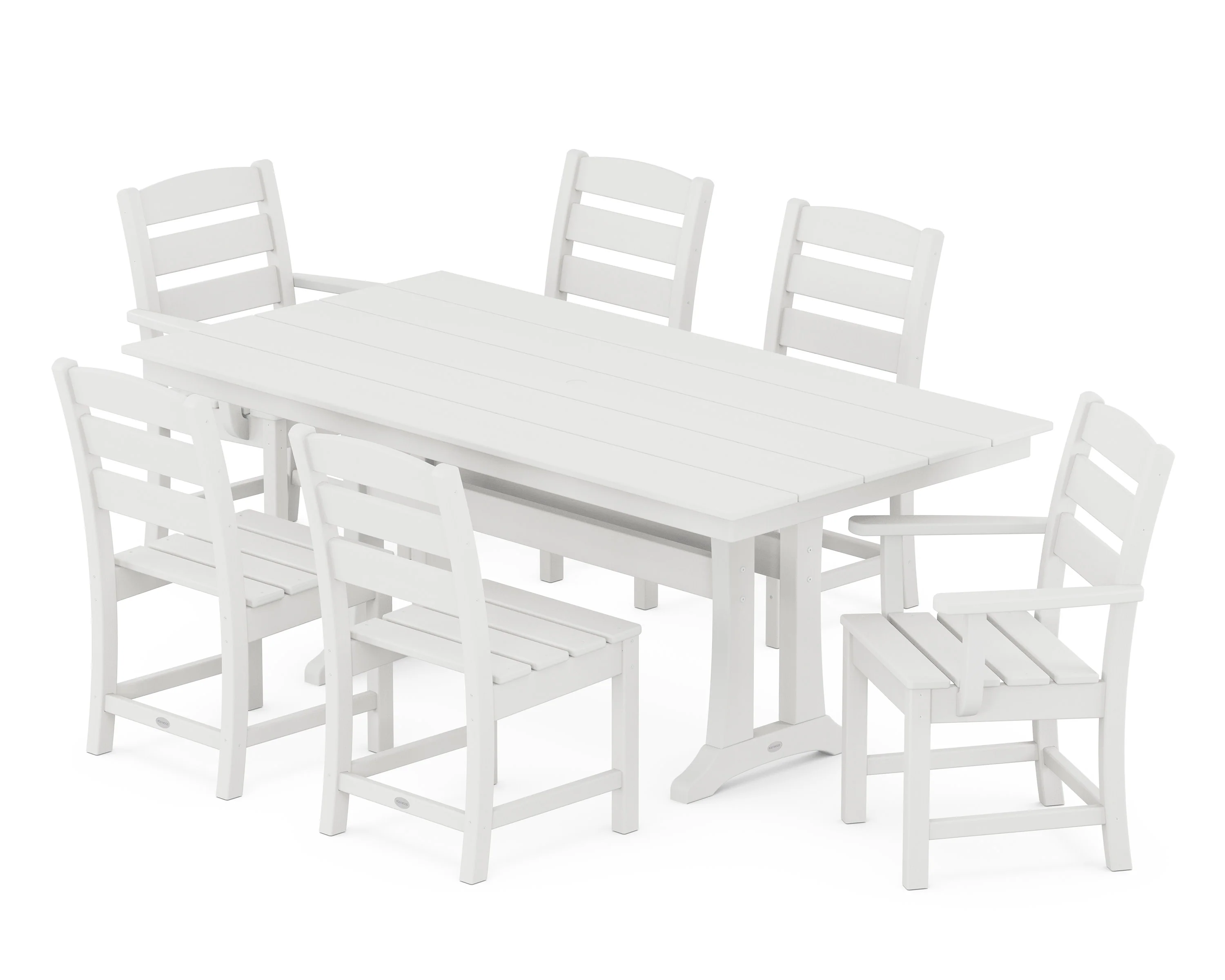 Lakeside 7-Piece Farmhouse Dining Set with Trestle Legs - Image 12