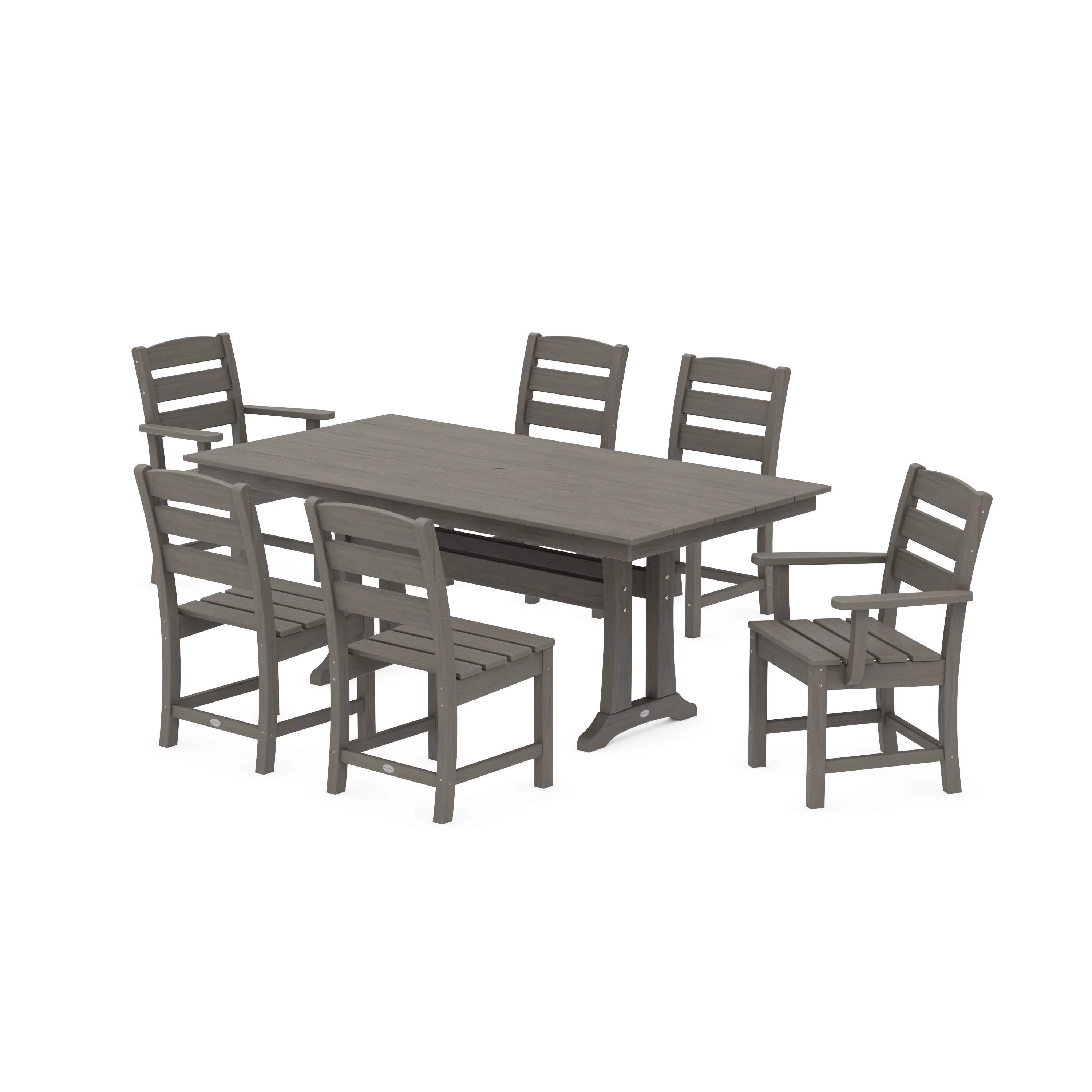 Lakeside 7-Piece Farmhouse Dining Set with Trestle Legs - Image 15