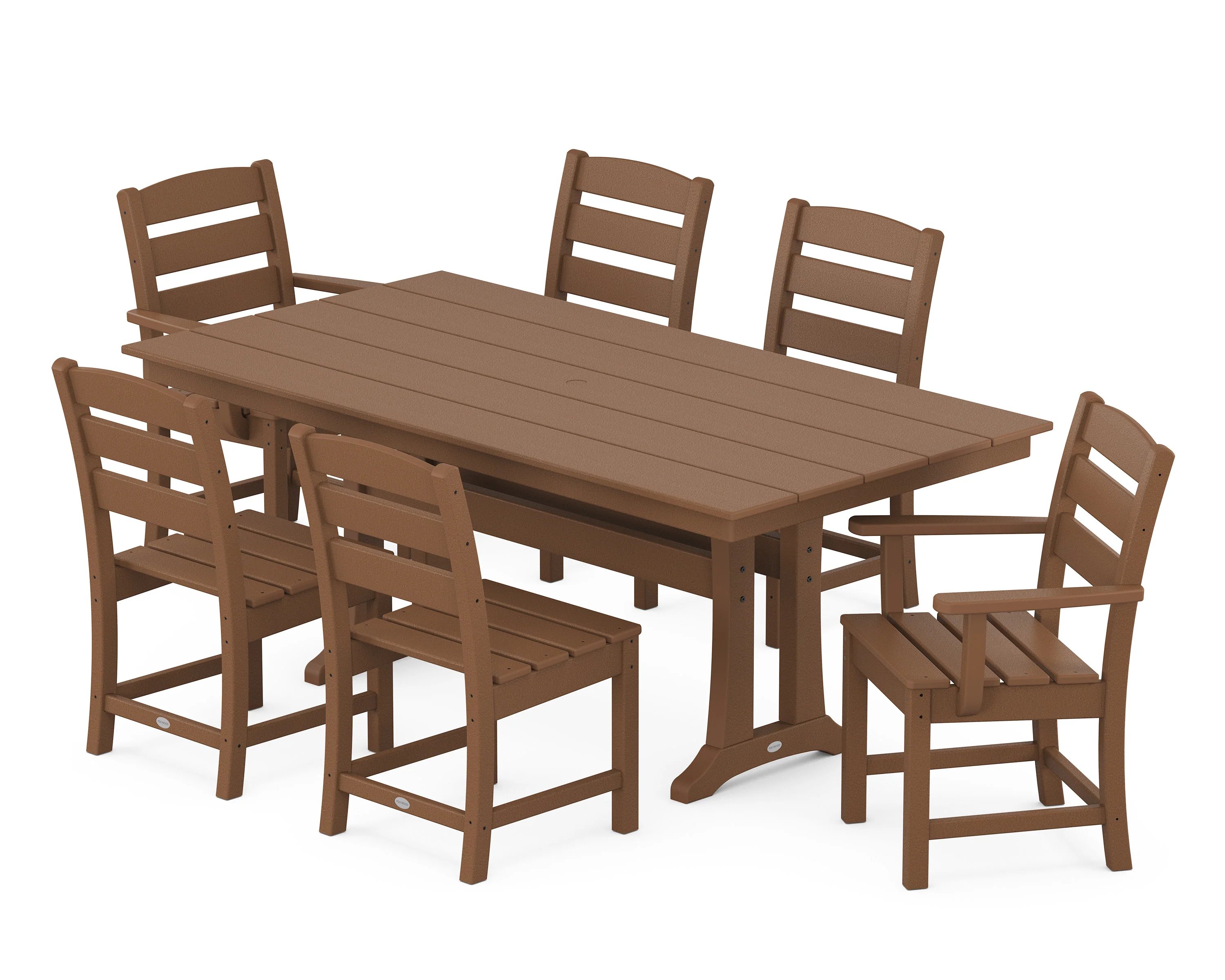 Lakeside 7-Piece Farmhouse Dining Set with Trestle Legs - Image 5