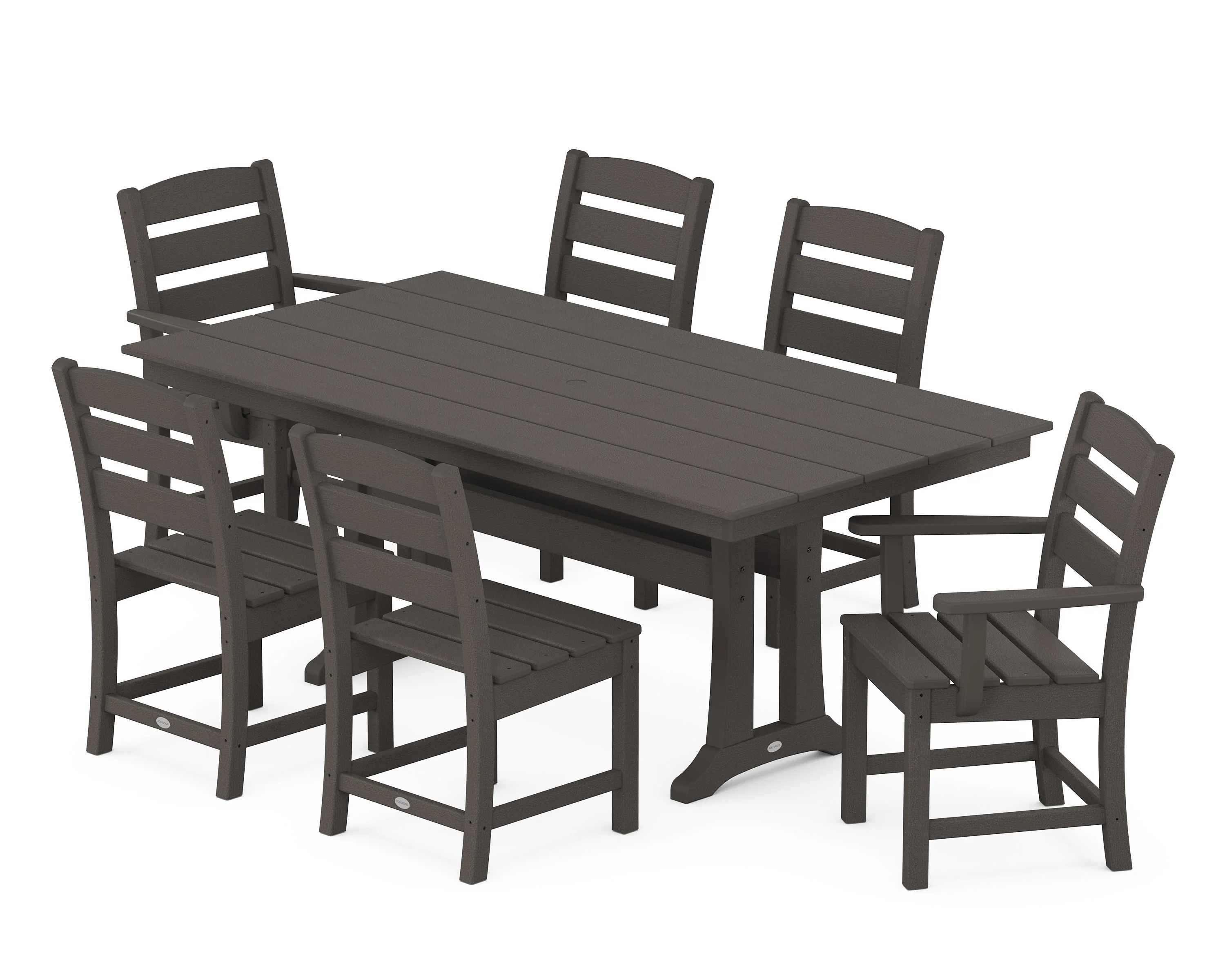 Lakeside 7-Piece Farmhouse Dining Set with Trestle Legs - Image 6