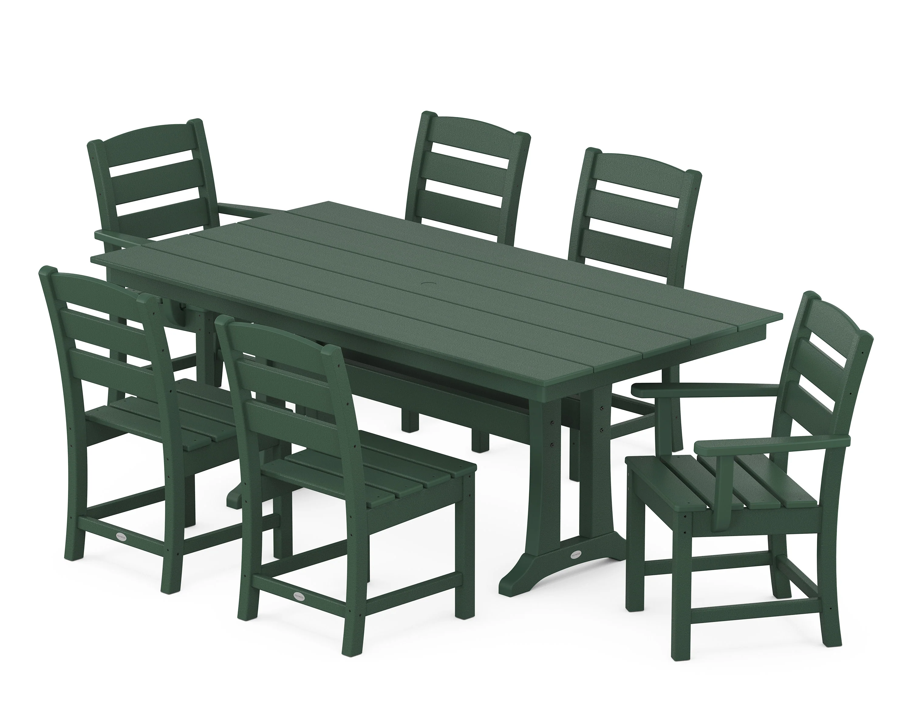 Lakeside 7-Piece Farmhouse Dining Set with Trestle Legs - Image 7