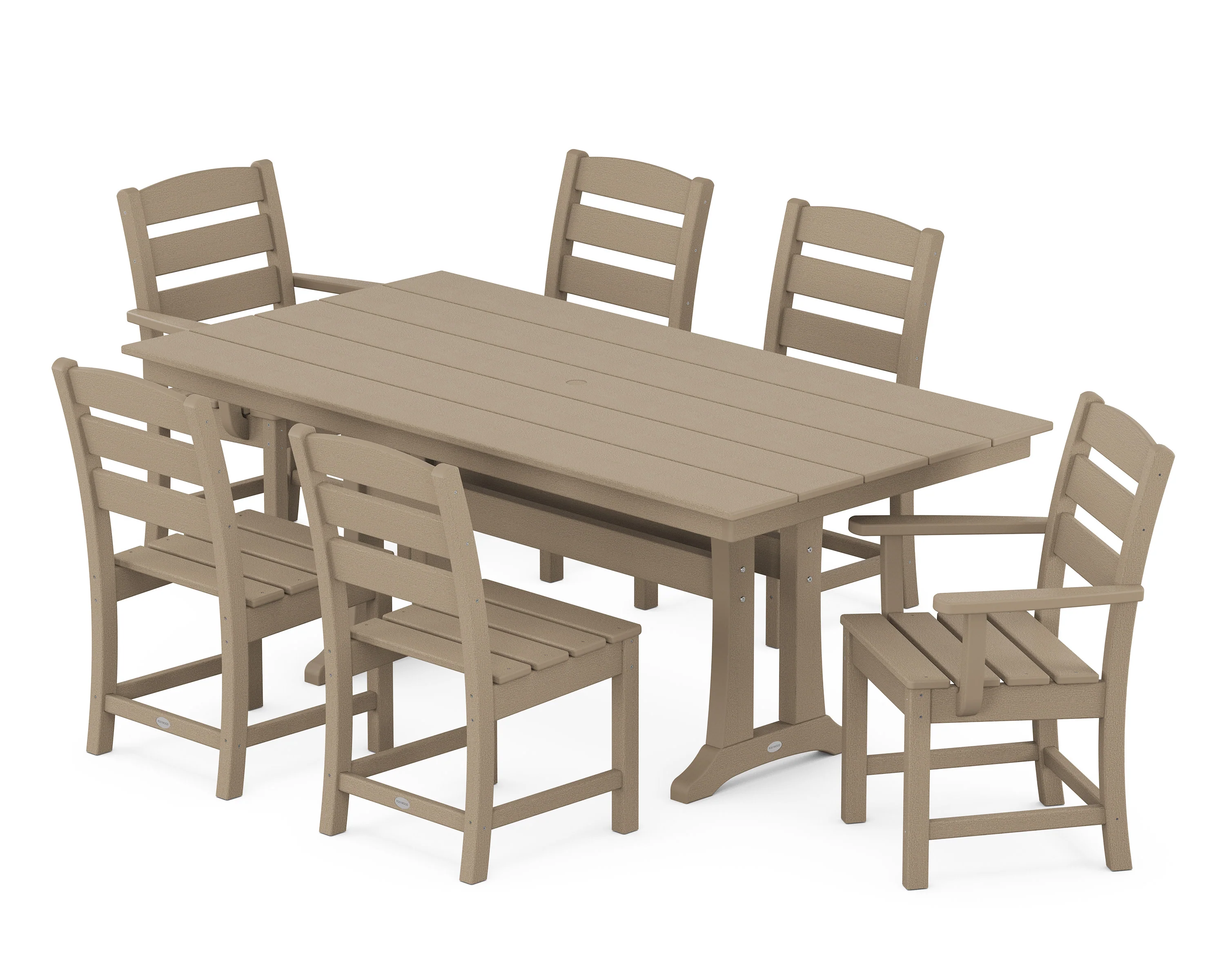 Lakeside 7-Piece Farmhouse Dining Set with Trestle Legs - Image 8