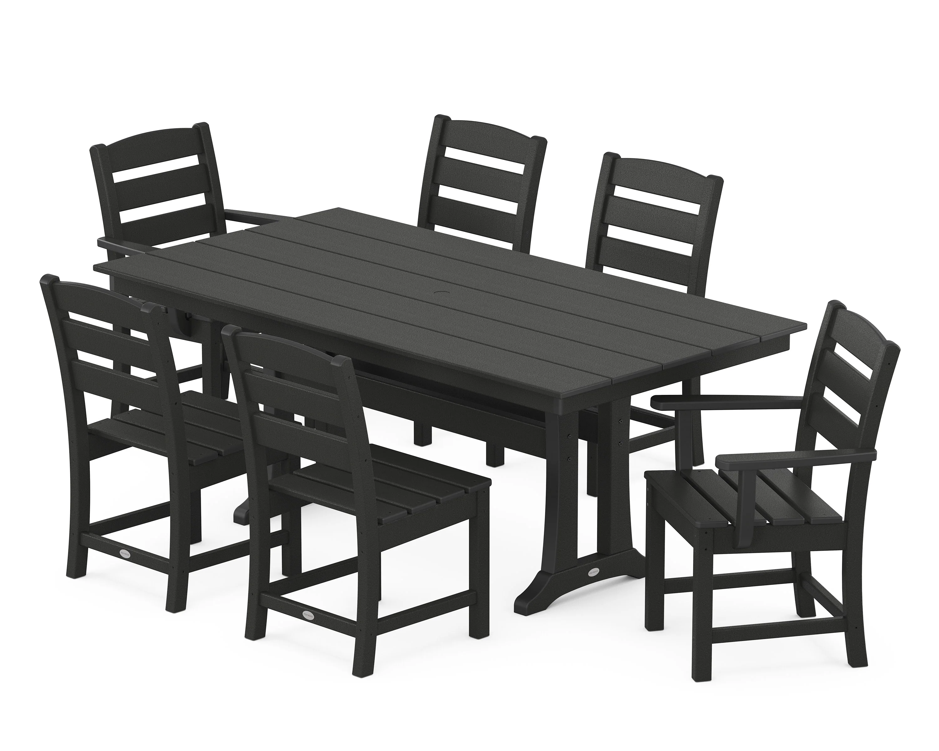 Lakeside 7-Piece Farmhouse Dining Set with Trestle Legs - Image 9