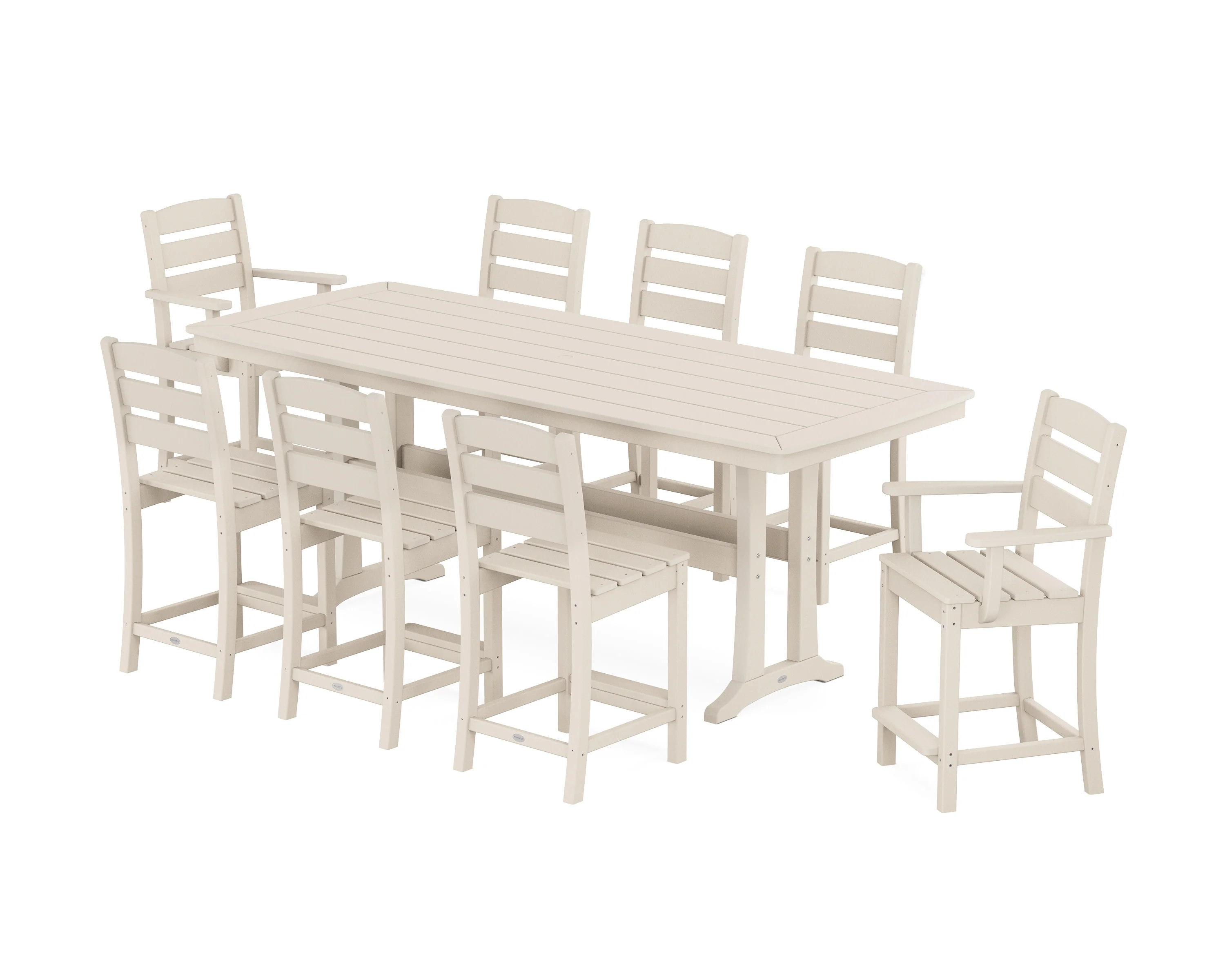 Lakeside 9-Piece Counter Set with Trestle Legs - Image 11