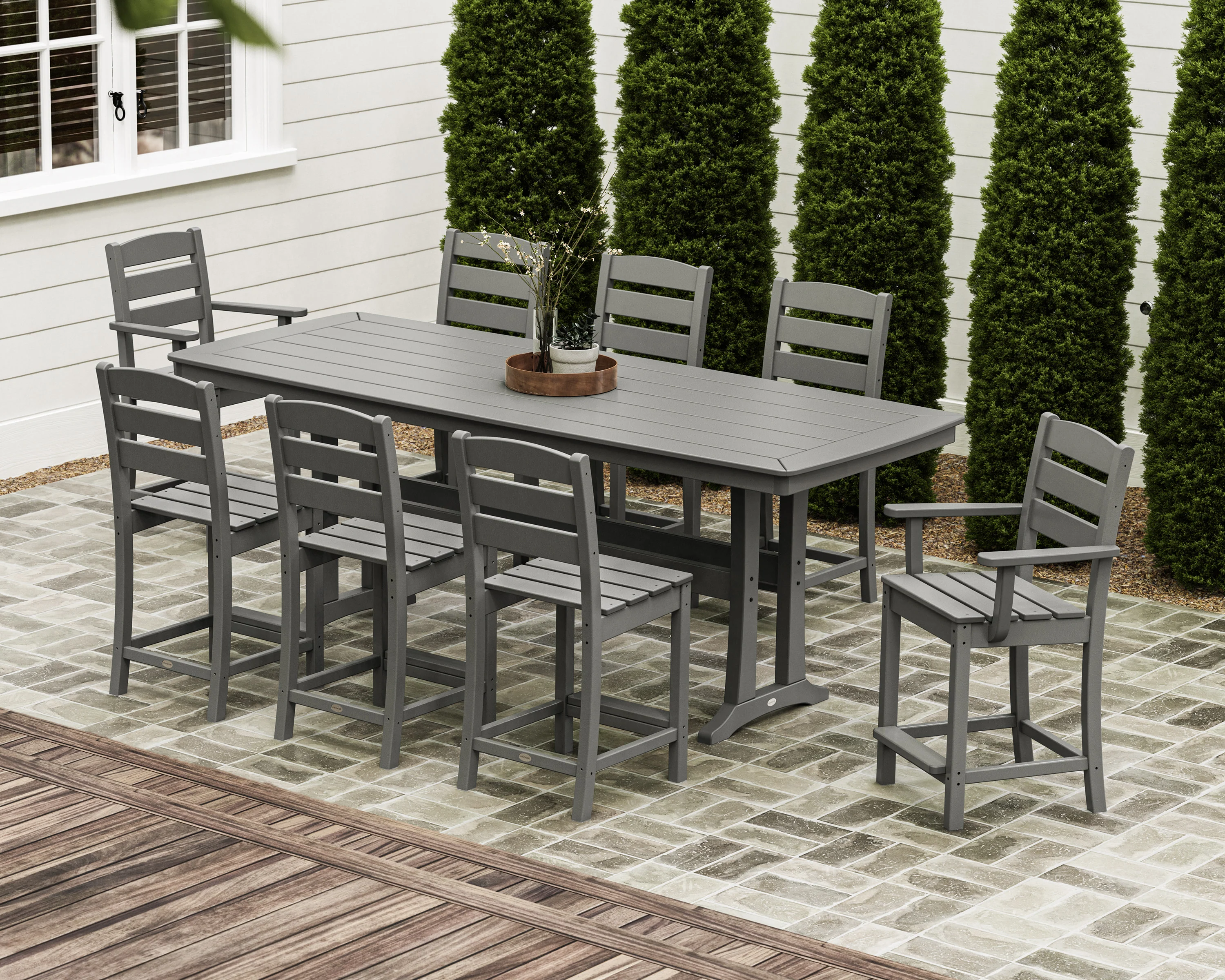 Lakeside 9-Piece Counter Set with Trestle Legs - Image 3