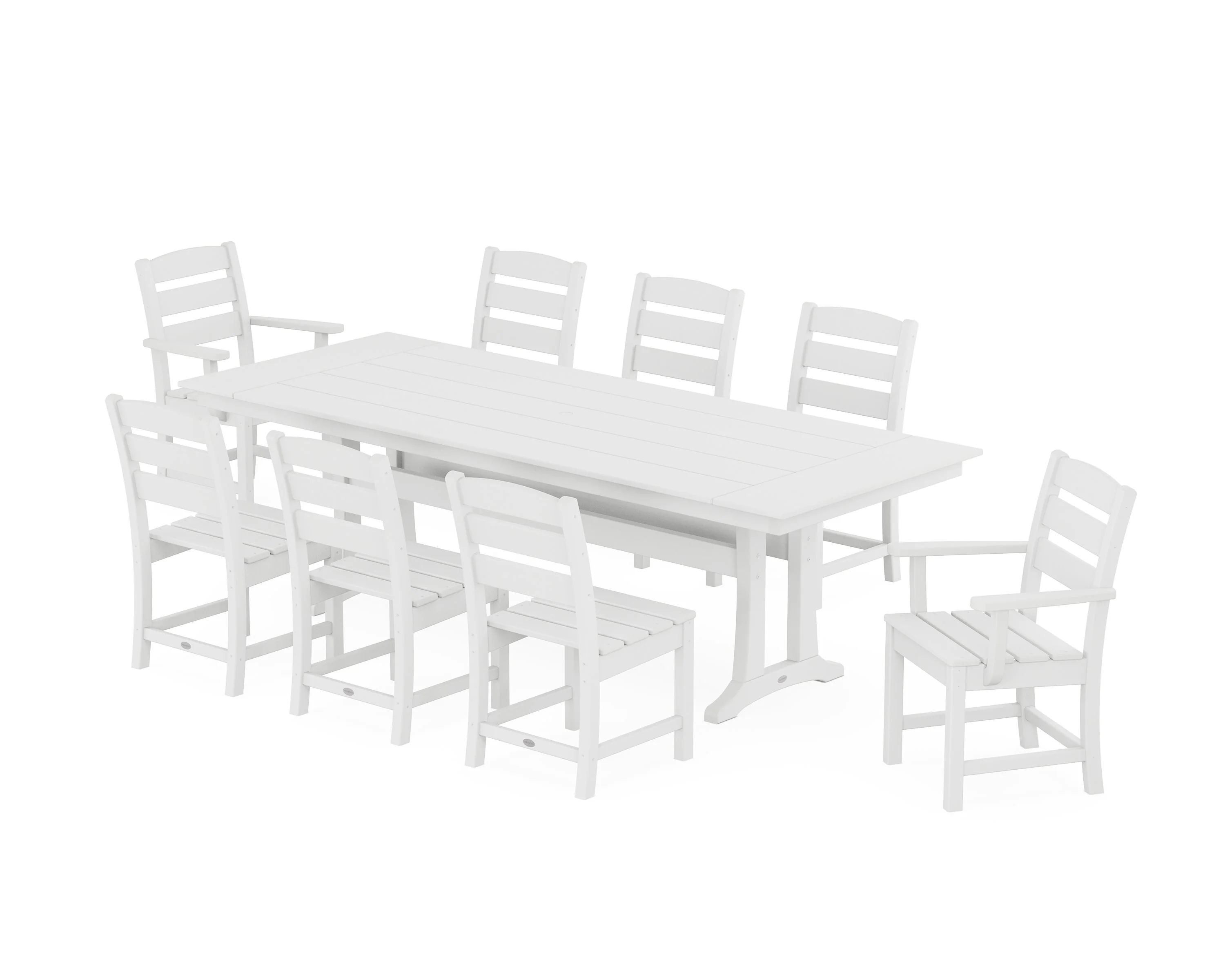 Lakeside 9-Piece Farmhouse Dining Set with Trestle Legs - Image 10