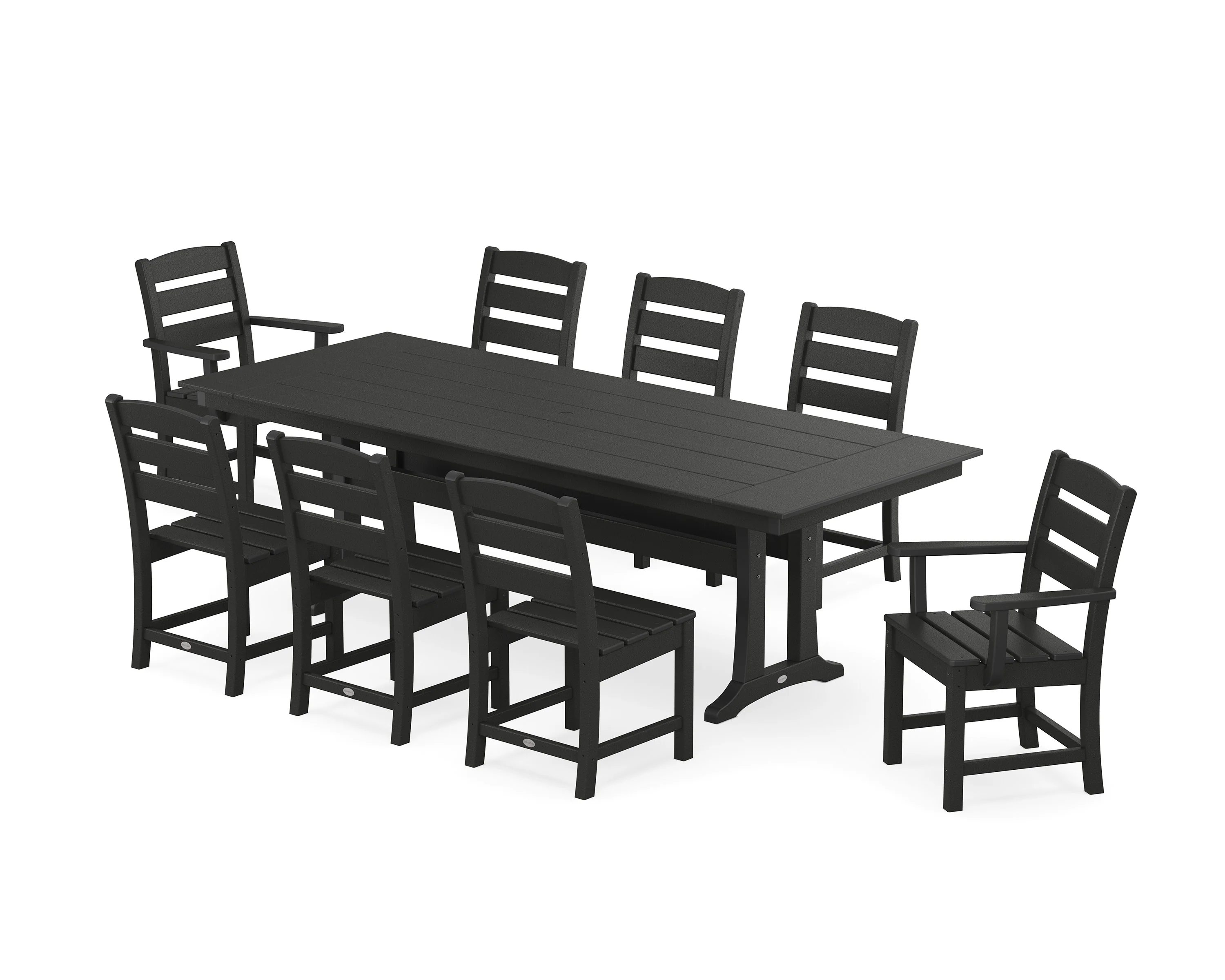 Lakeside 9-Piece Farmhouse Dining Set with Trestle Legs - Image 12