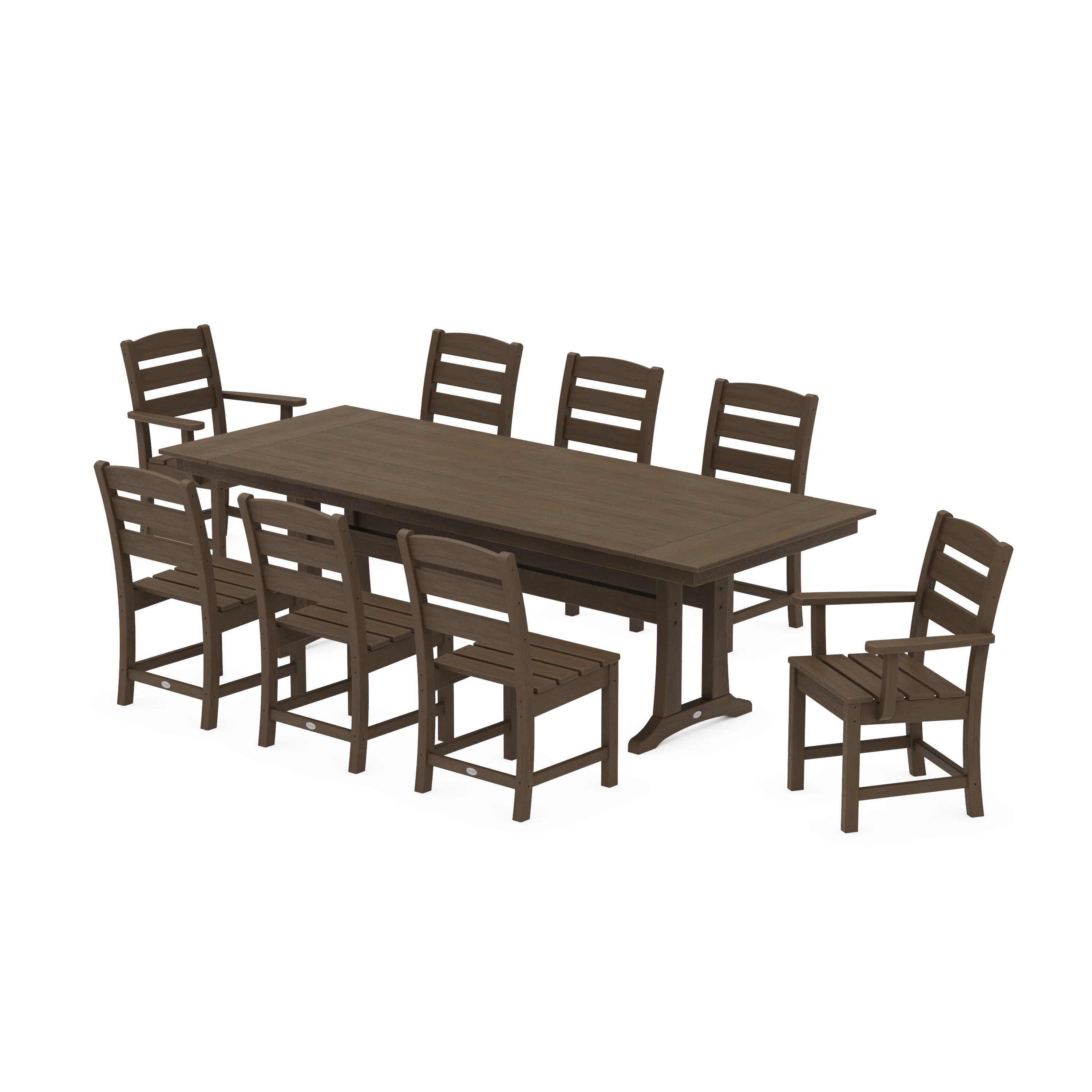 Lakeside 9-Piece Farmhouse Dining Set with Trestle Legs - Image 14