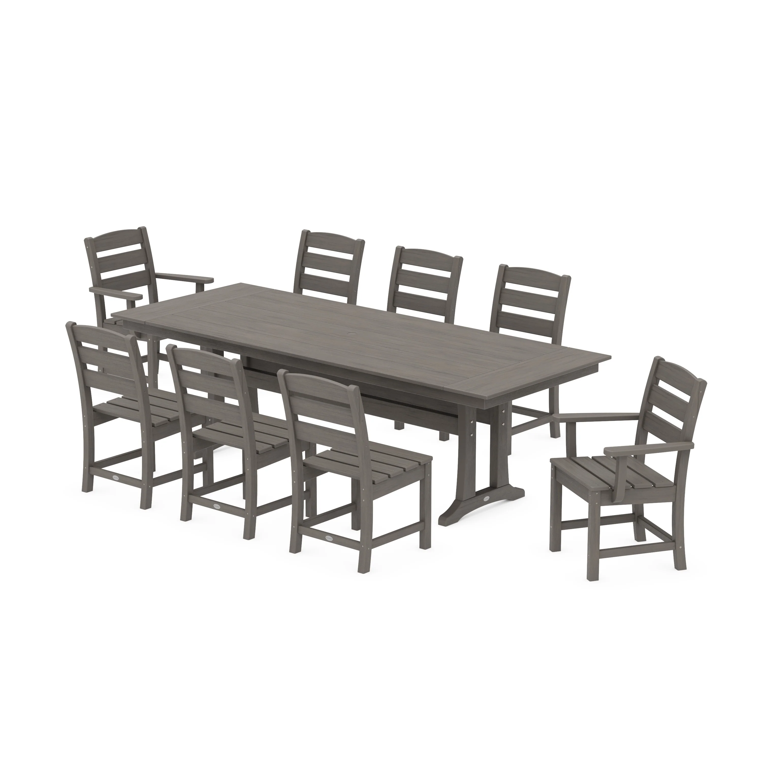 Lakeside 9-Piece Farmhouse Dining Set with Trestle Legs - Image 15