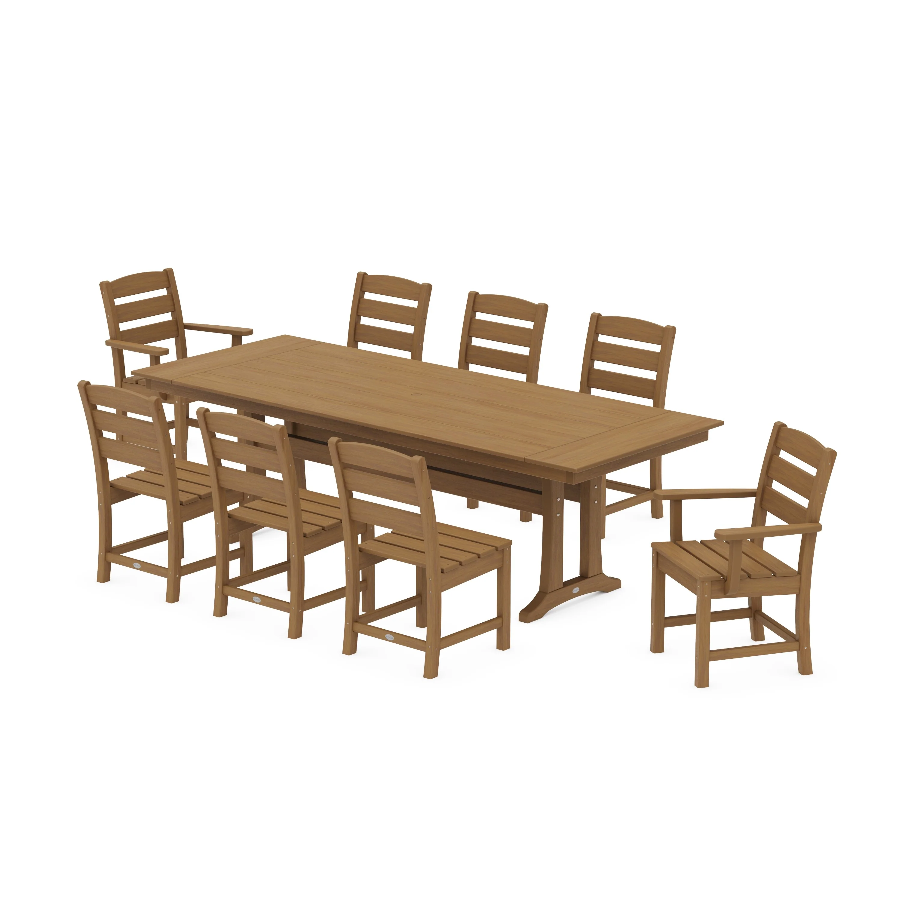 Lakeside 9-Piece Farmhouse Dining Set with Trestle Legs - Image 16