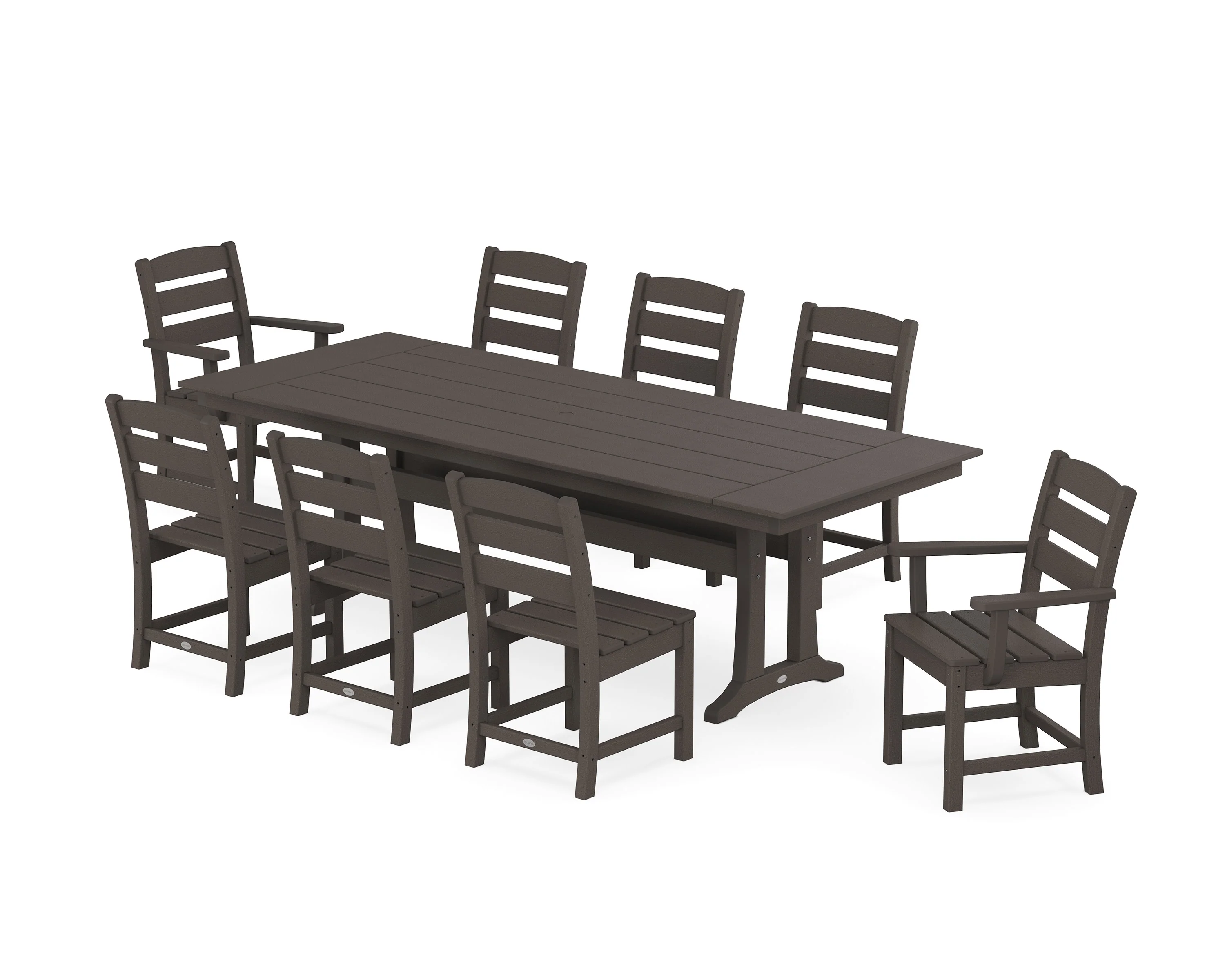 Lakeside 9-Piece Farmhouse Dining Set with Trestle Legs - Image 5