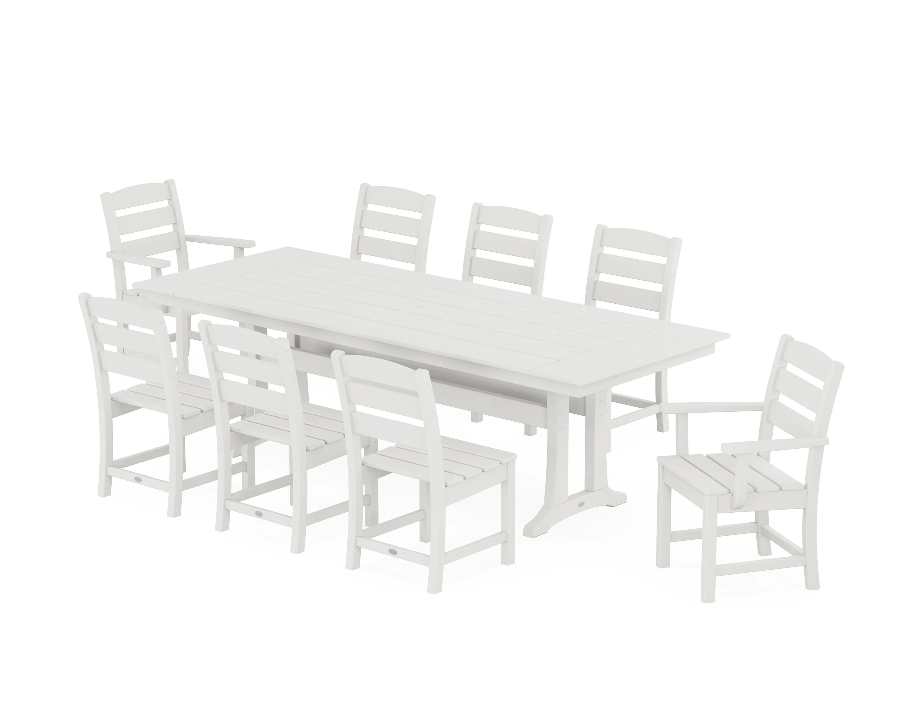 Lakeside 9-Piece Farmhouse Dining Set with Trestle Legs - Image 6