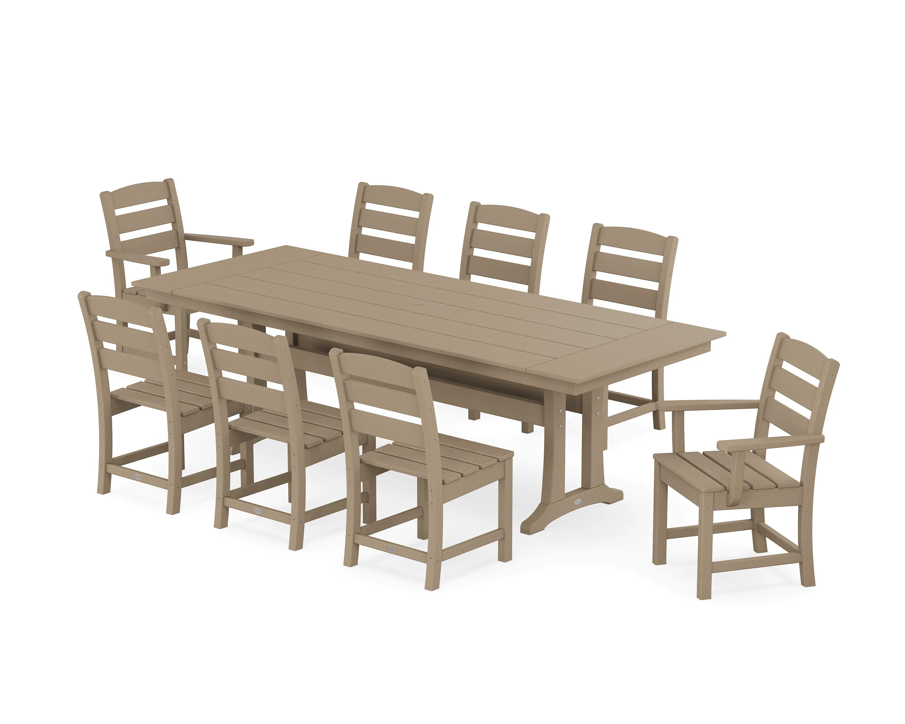 Lakeside 9-Piece Farmhouse Dining Set with Trestle Legs - Image 7