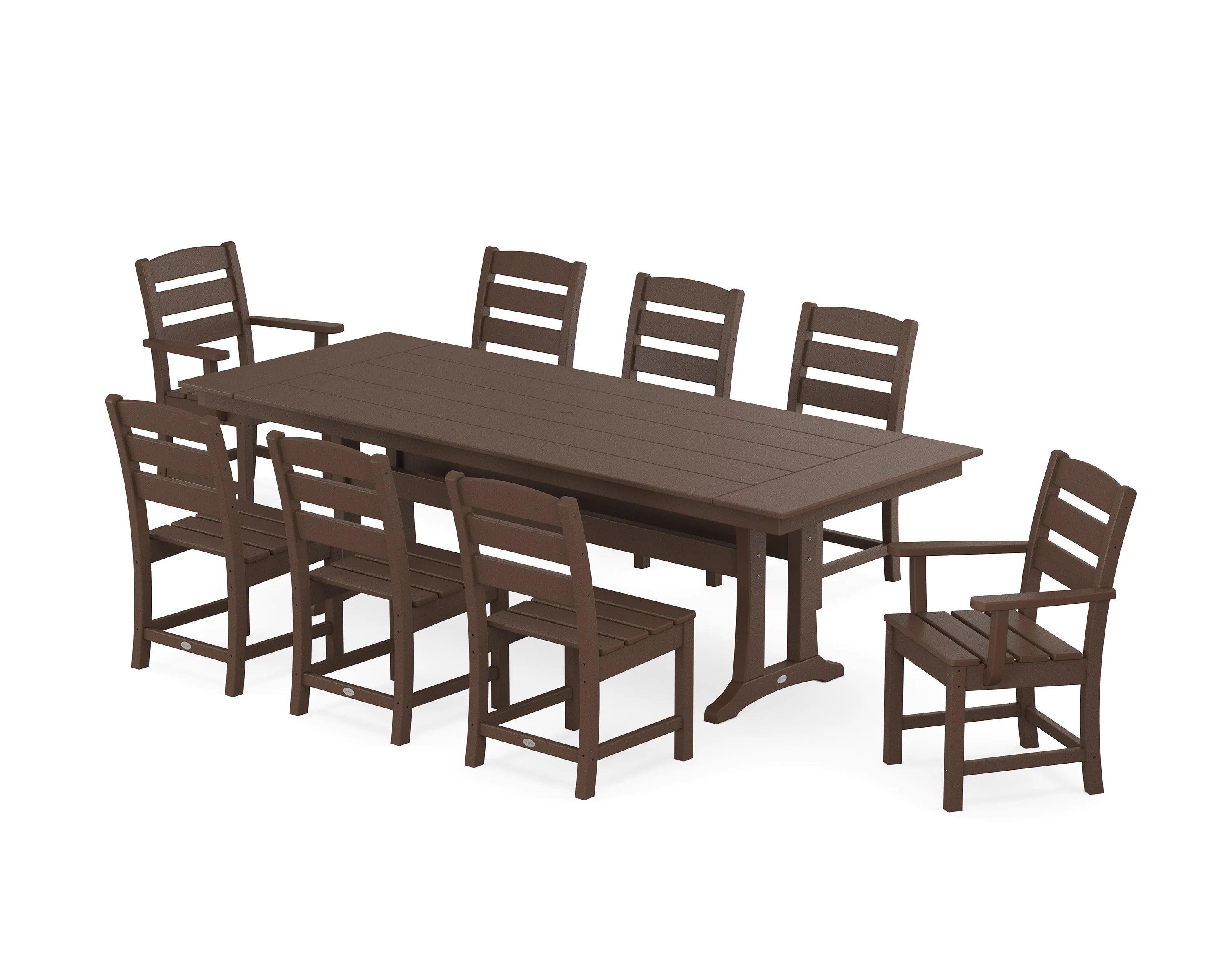 Lakeside 9-Piece Farmhouse Dining Set with Trestle Legs - Image 8