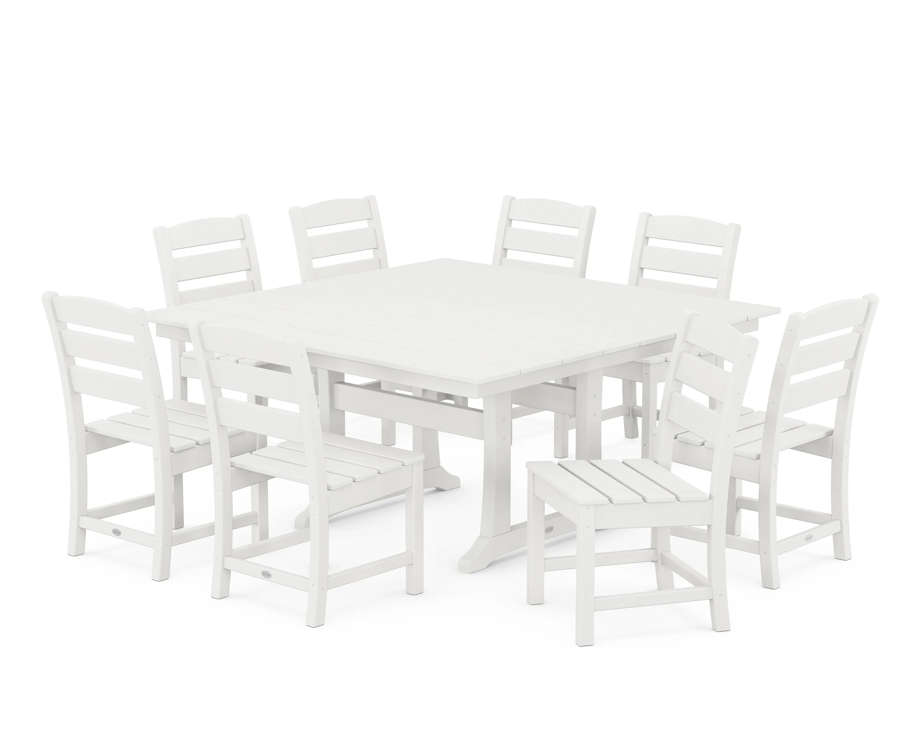 Lakeside 9-Piece Farmhouse Trestle Dining Set - Image 10