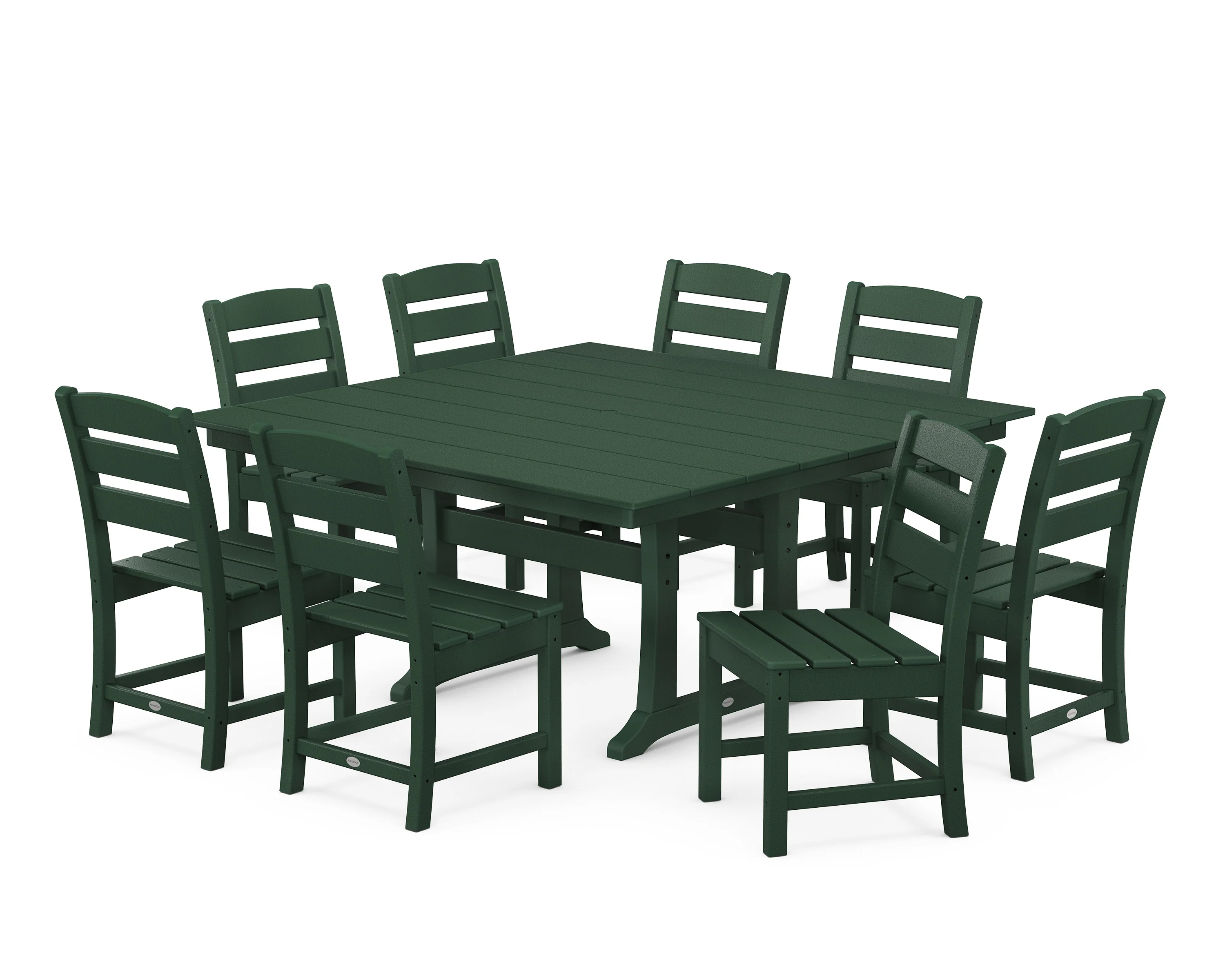 Lakeside 9-Piece Farmhouse Trestle Dining Set - Image 11