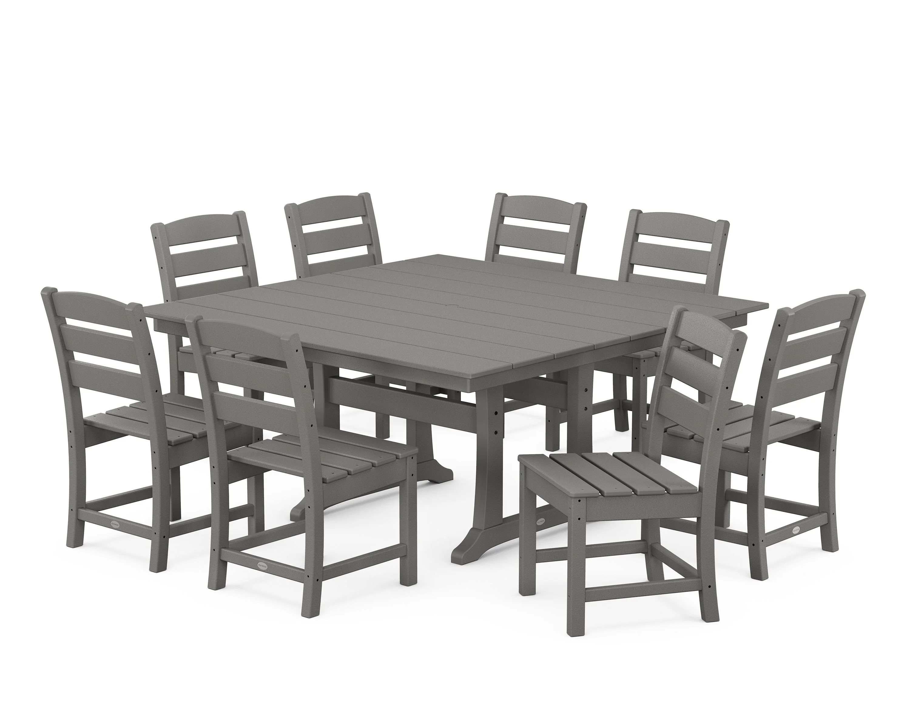 Lakeside 9-Piece Farmhouse Trestle Dining Set - Image 13