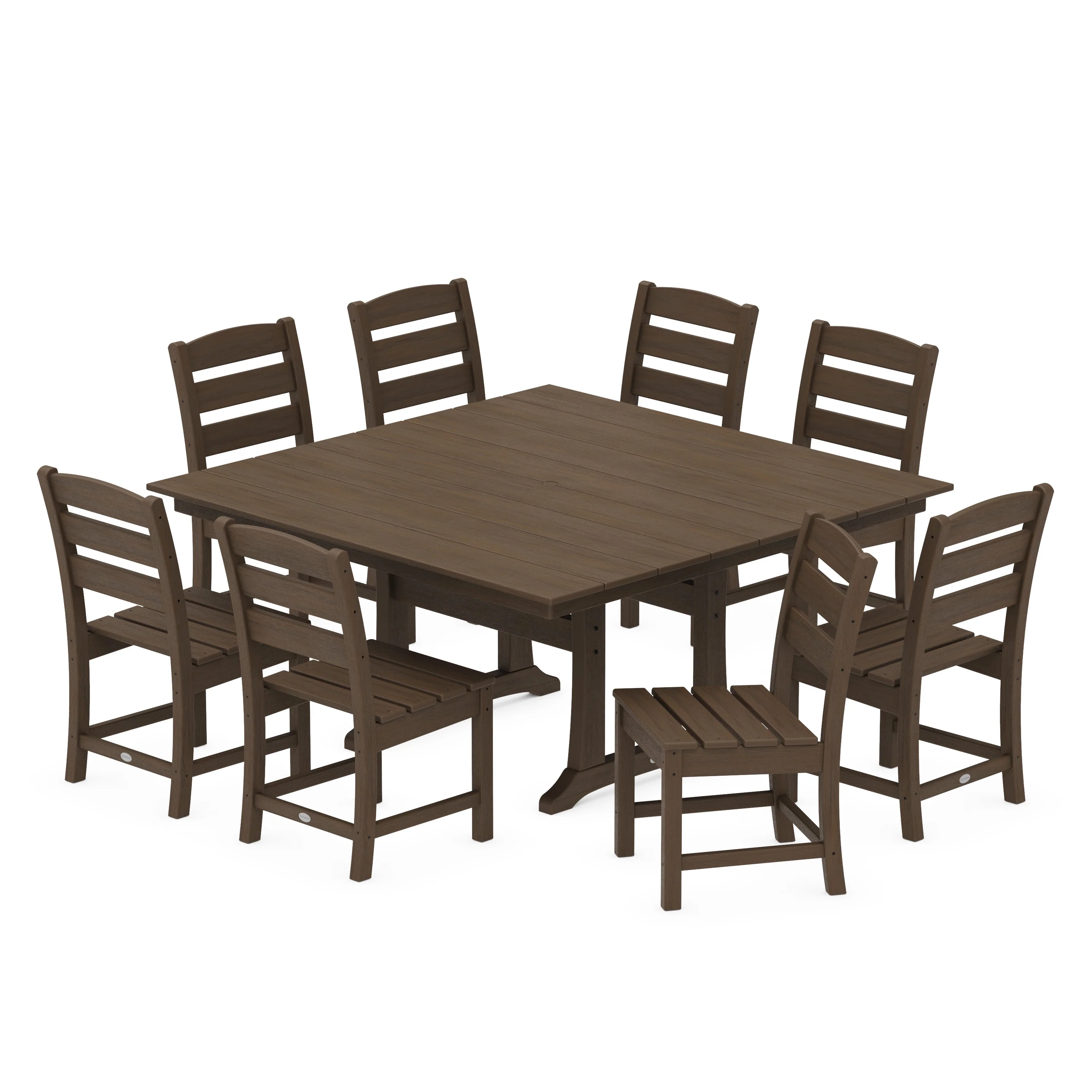 Lakeside 9-Piece Farmhouse Trestle Dining Set - Image 16