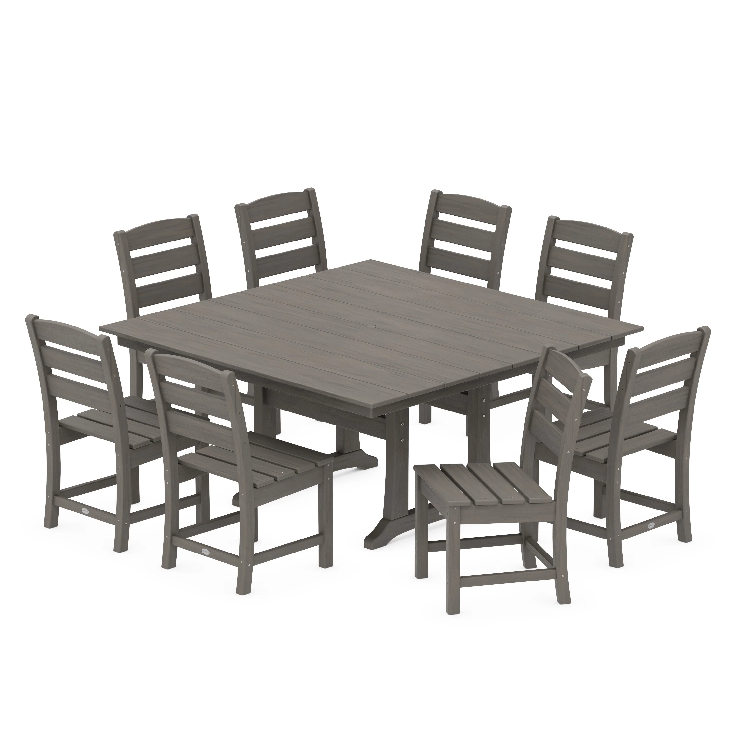 Lakeside 9-Piece Farmhouse Trestle Dining Set - Image 17