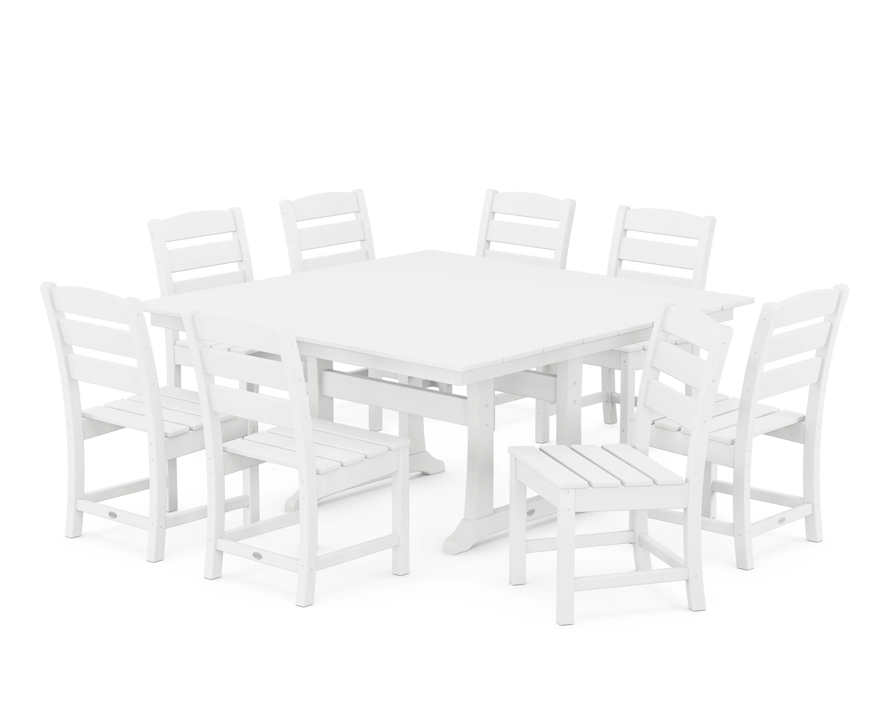 Lakeside 9-Piece Farmhouse Trestle Dining Set - Image 8