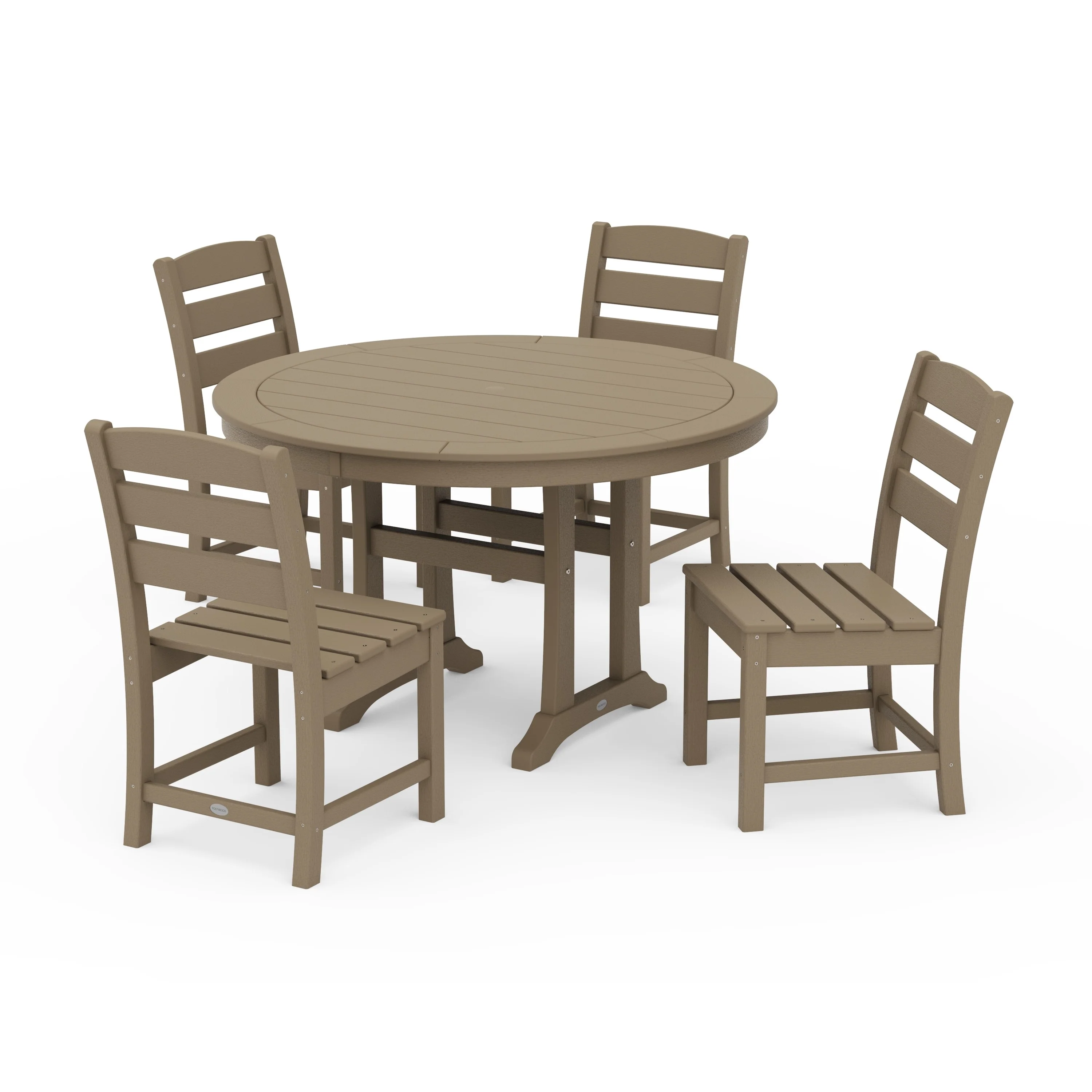 Lakeside Side Chair 5-Piece Round Dining Set With Trestle Legs - Image 11