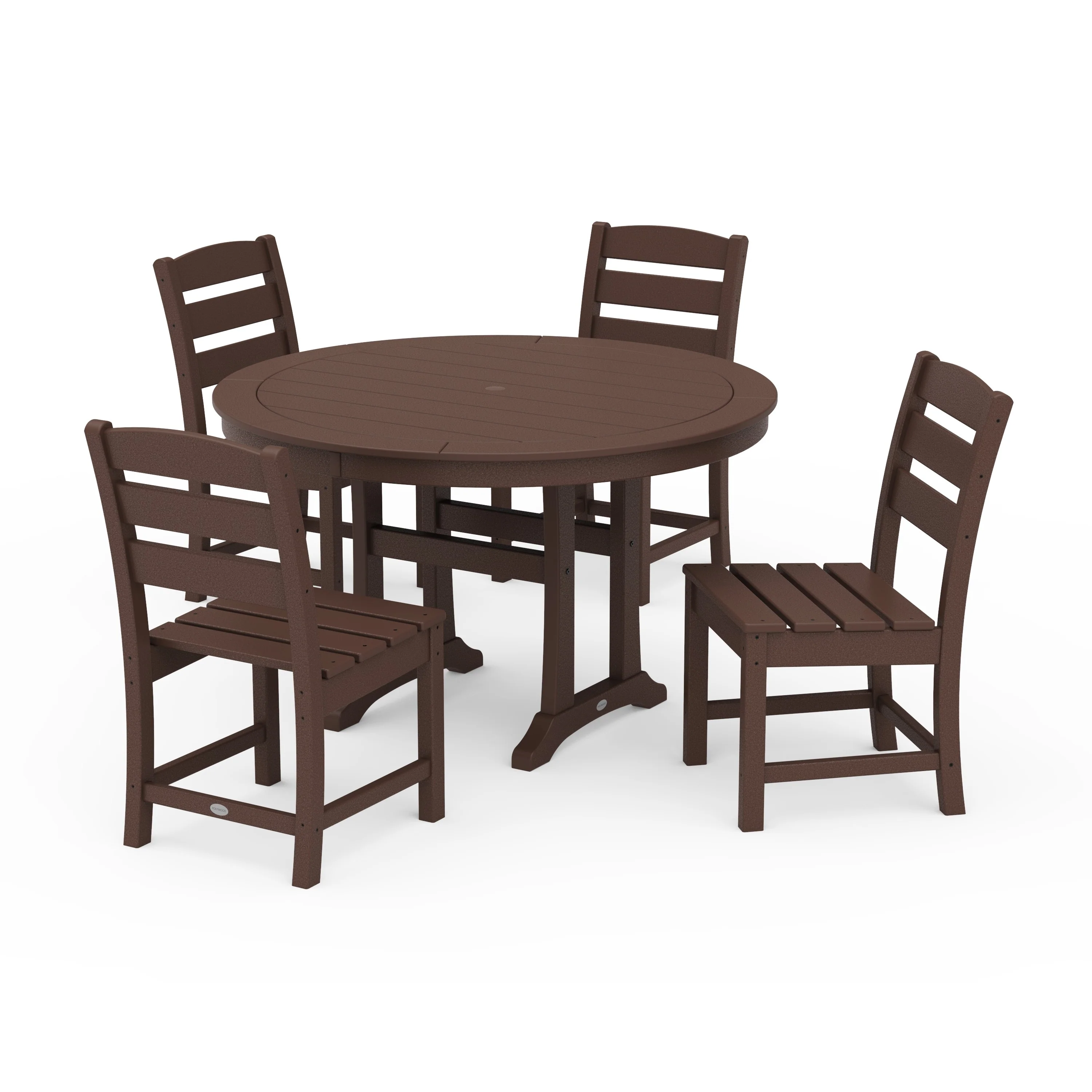 Lakeside Side Chair 5-Piece Round Dining Set With Trestle Legs - Image 8