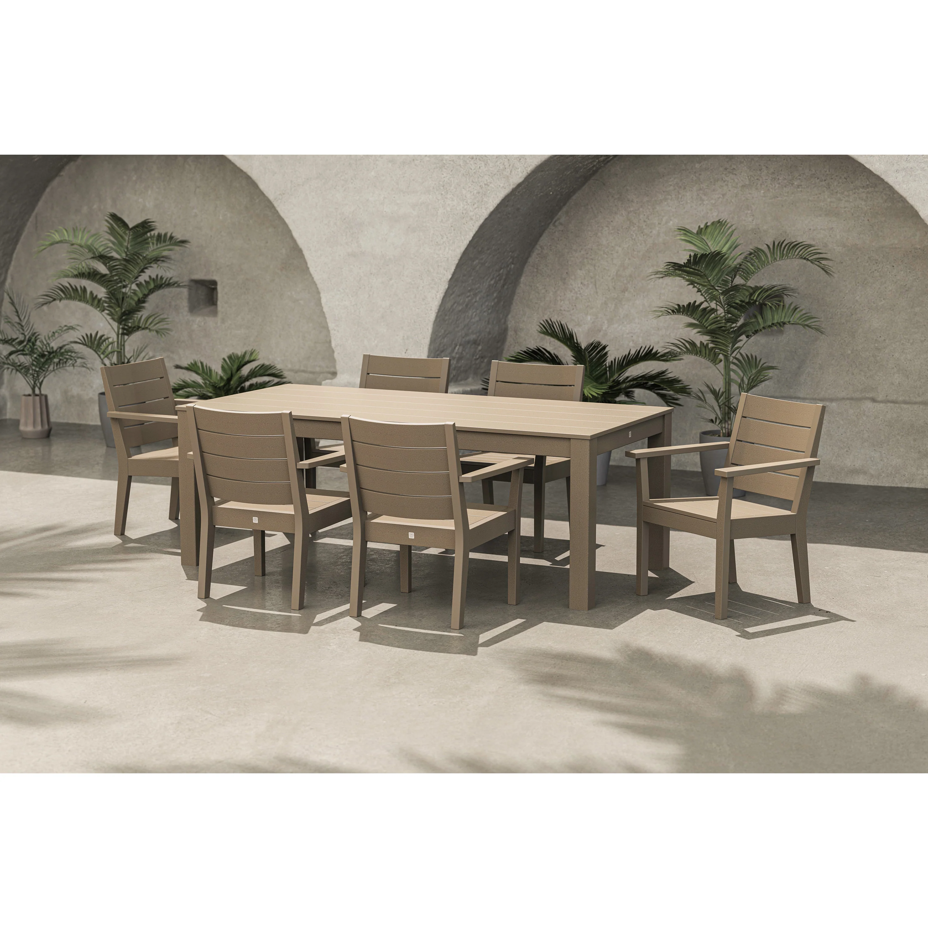 Latitude 7-Piece Arm Chair Dining Set - Parsons 84" - Image 8