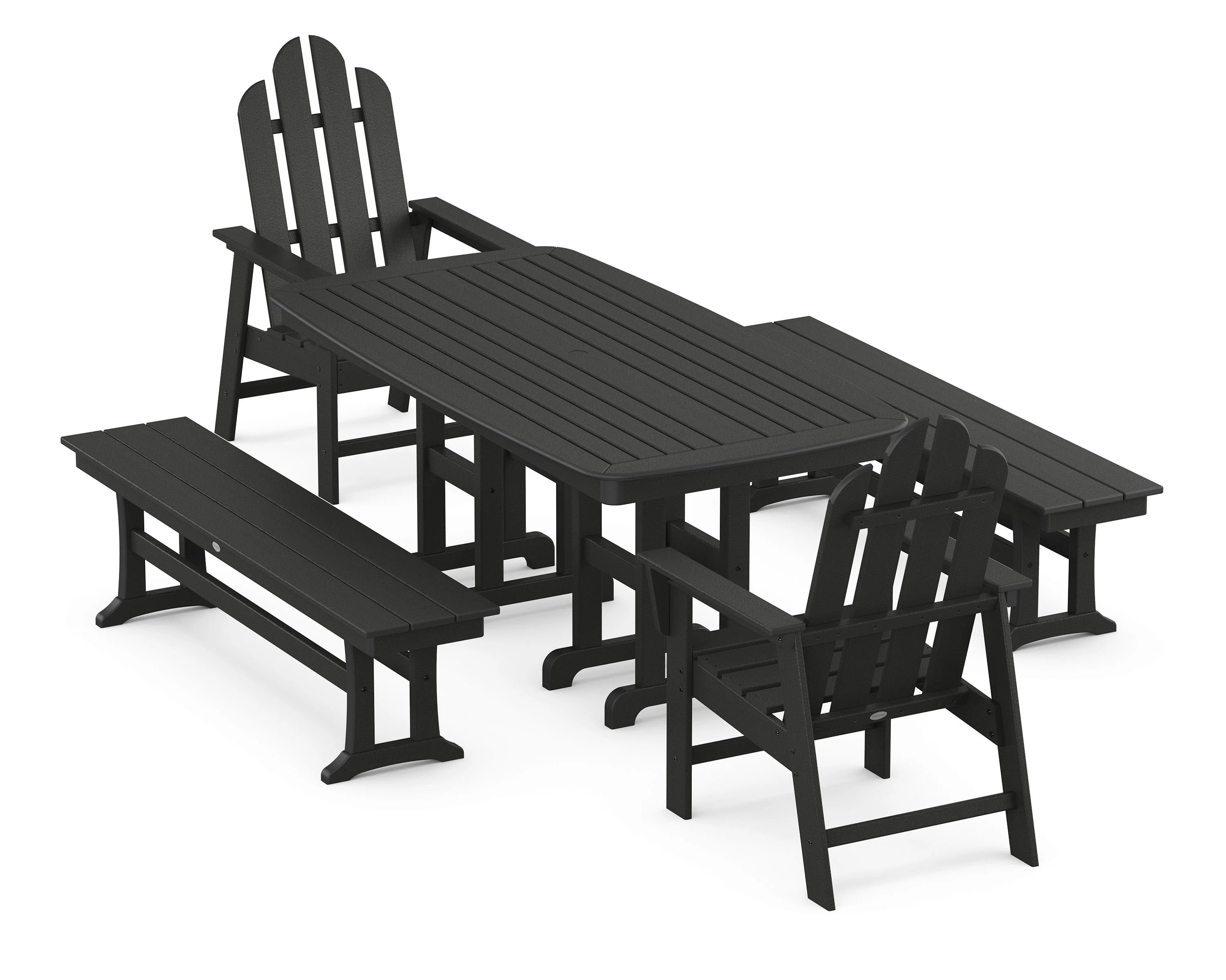 Long Island 5-Piece Dining Set with Benches - Image 4