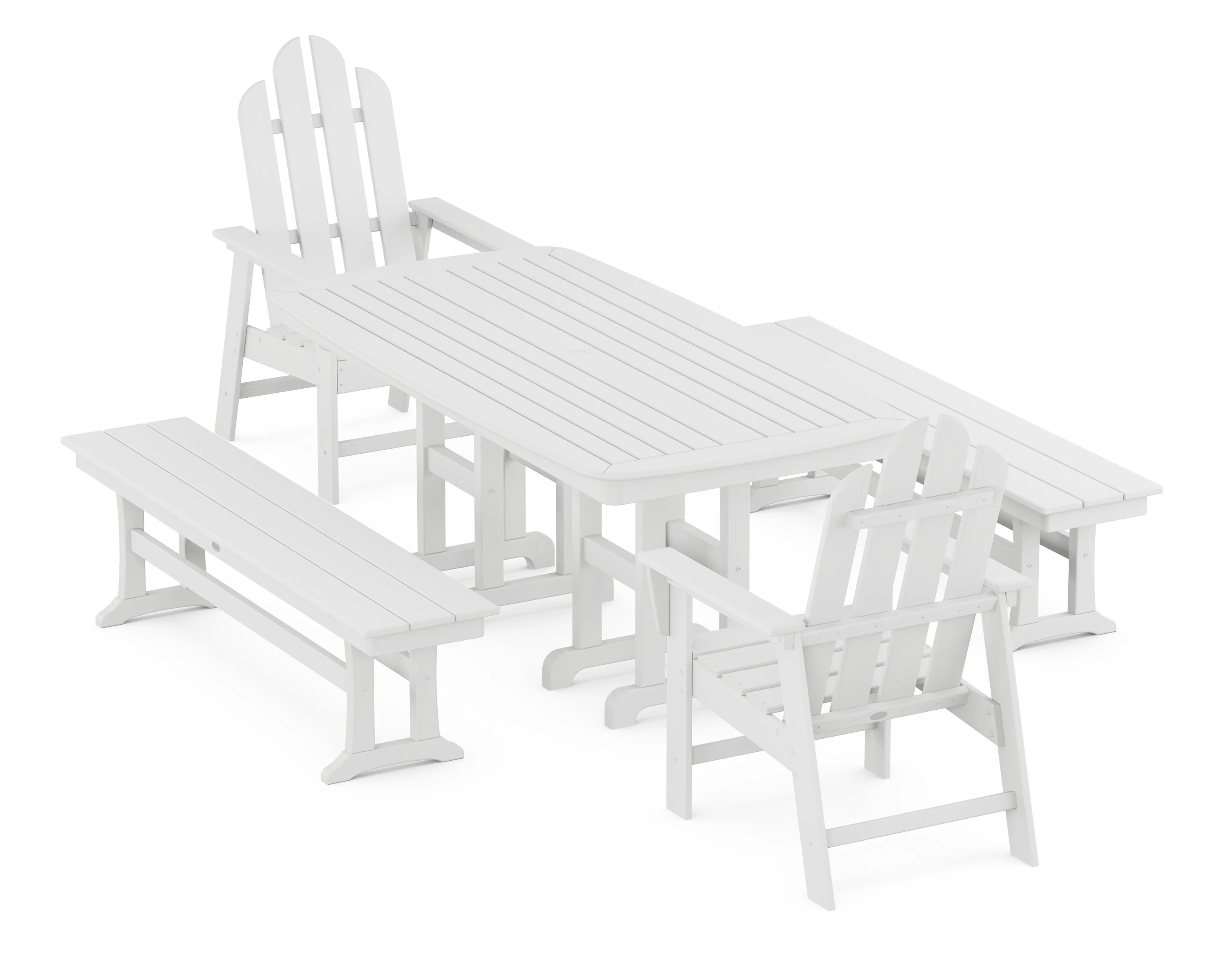 Long Island 5-Piece Dining Set with Benches - Image 5