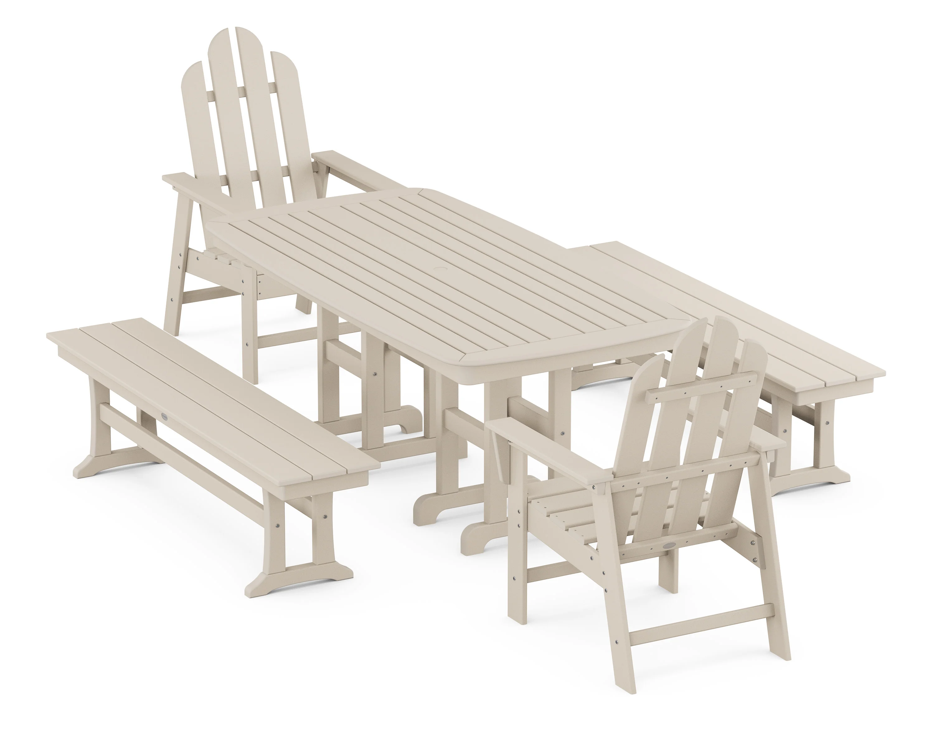 Long Island 5-Piece Dining Set with Benches - Image 9
