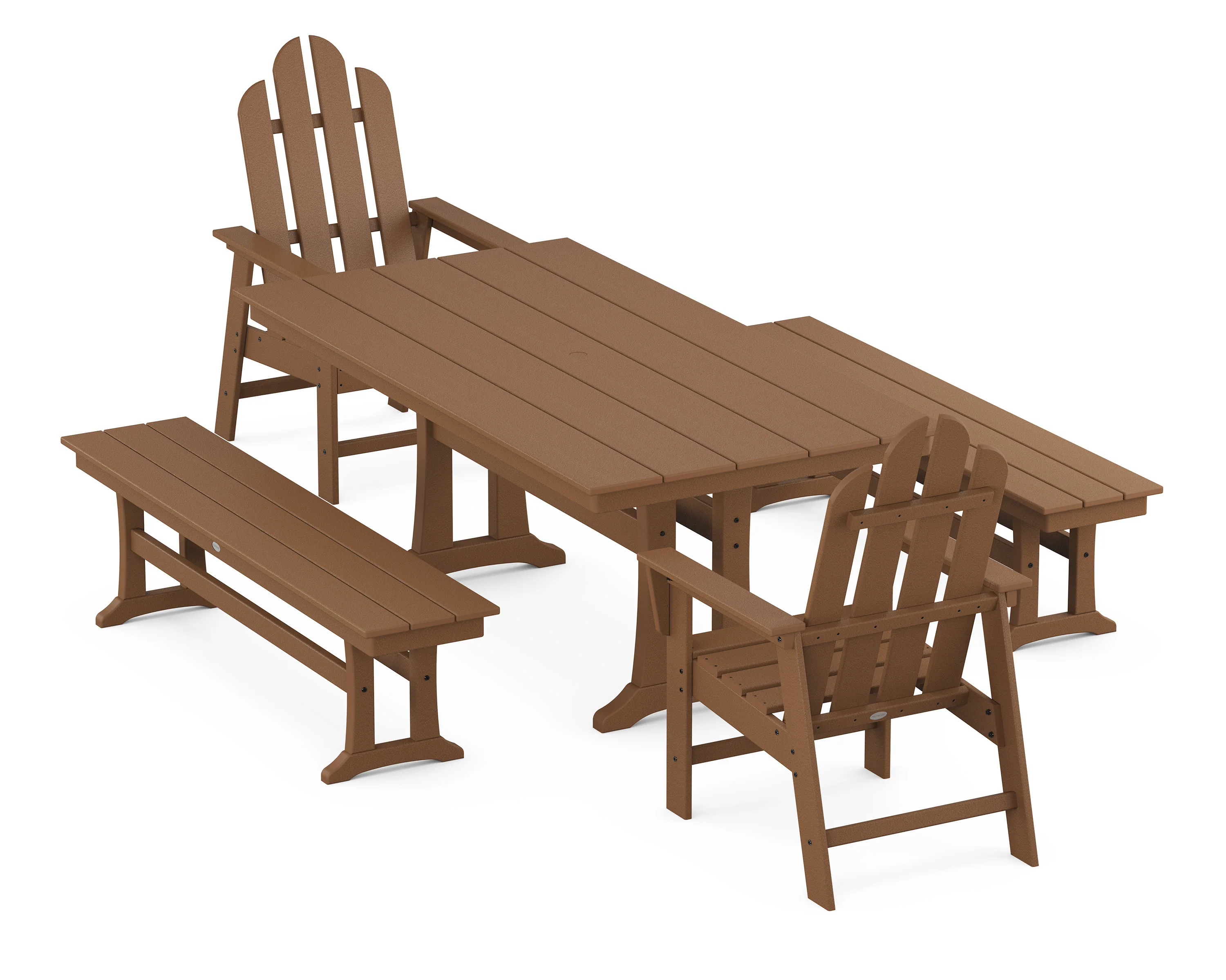 Long Island 5-Piece Farmhouse Dining Set With Trestle Legs - Image 6
