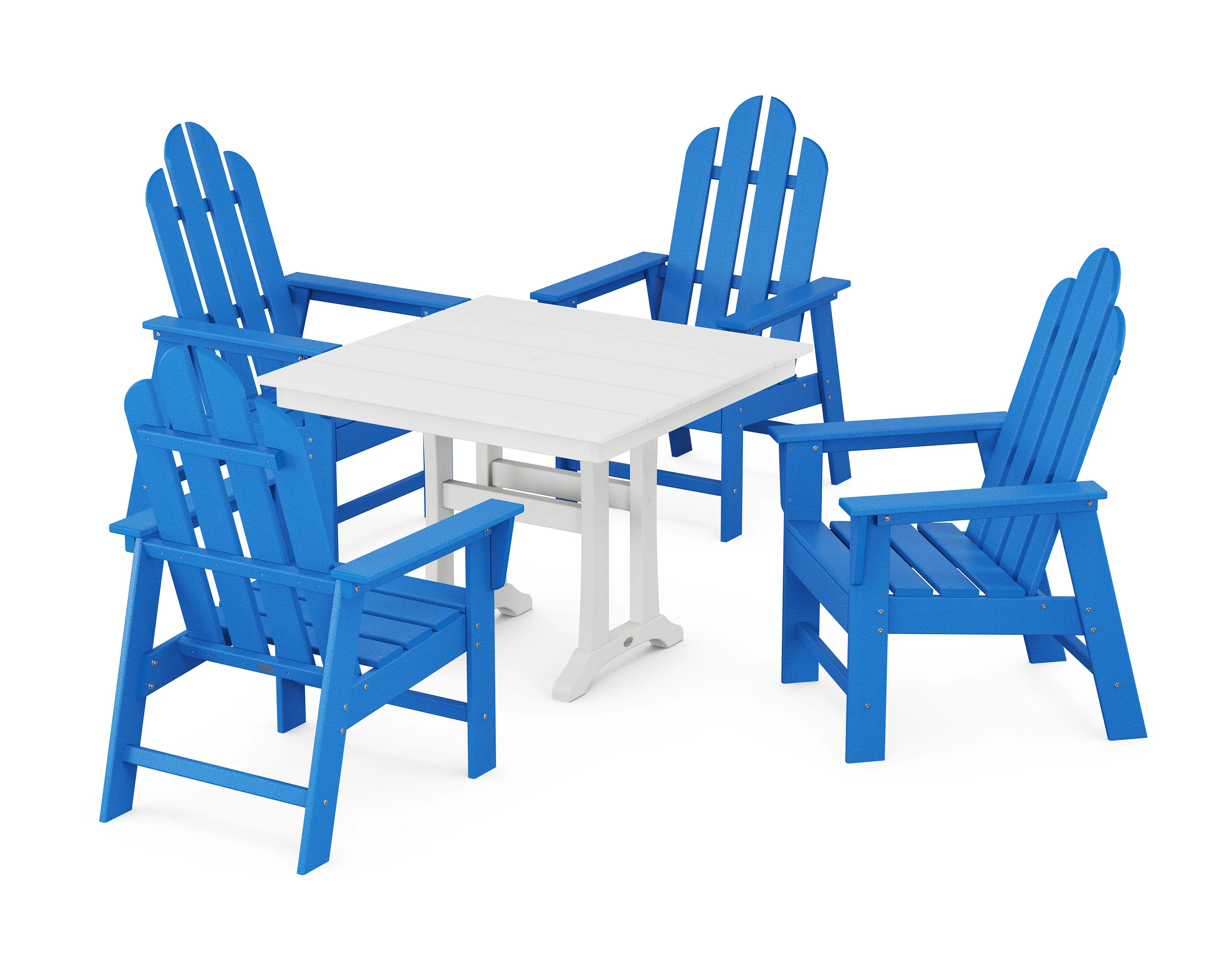 Long Island 5-Piece Farmhouse Dining Set With Trestle Legs - Image 7