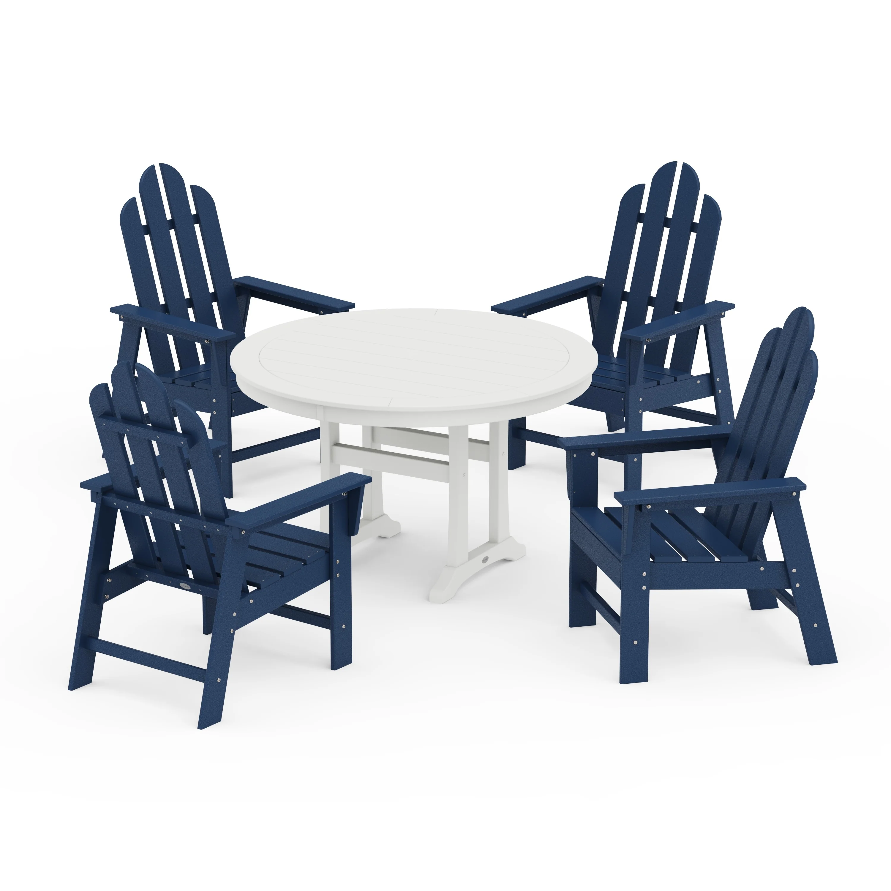 Long Island 5-Piece Round Dining Set with Trestle Legs - Image 15