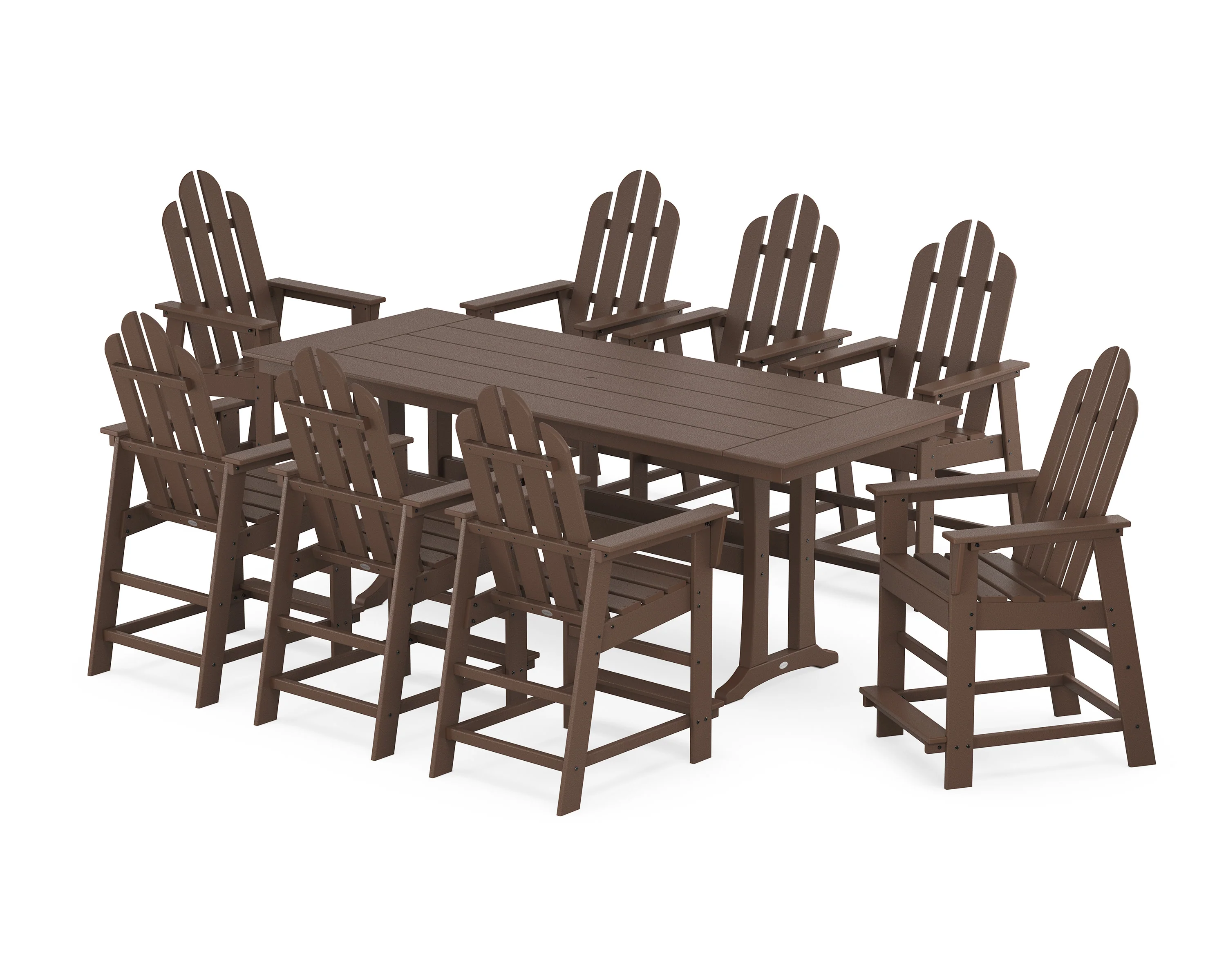 Long Island 9-Piece Farmhouse Counter Set with Trestle Legs - Image 5