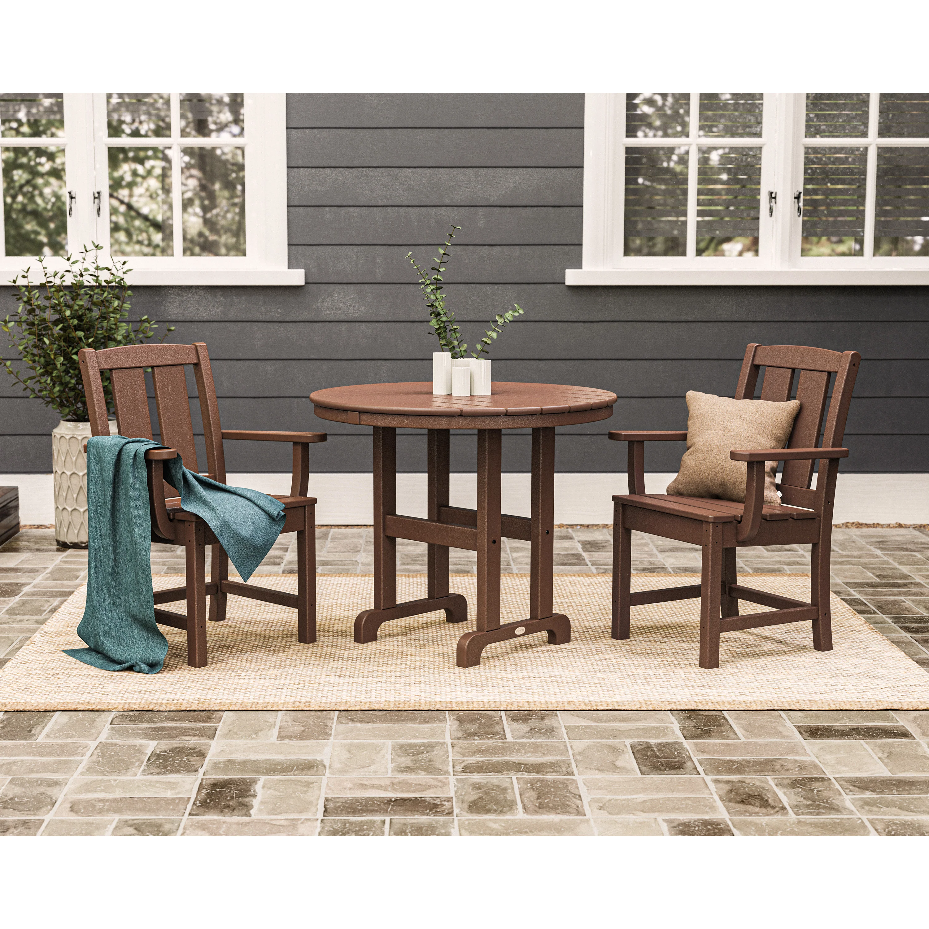Mission 3-Piece Farmhouse Dining Set - Image 3