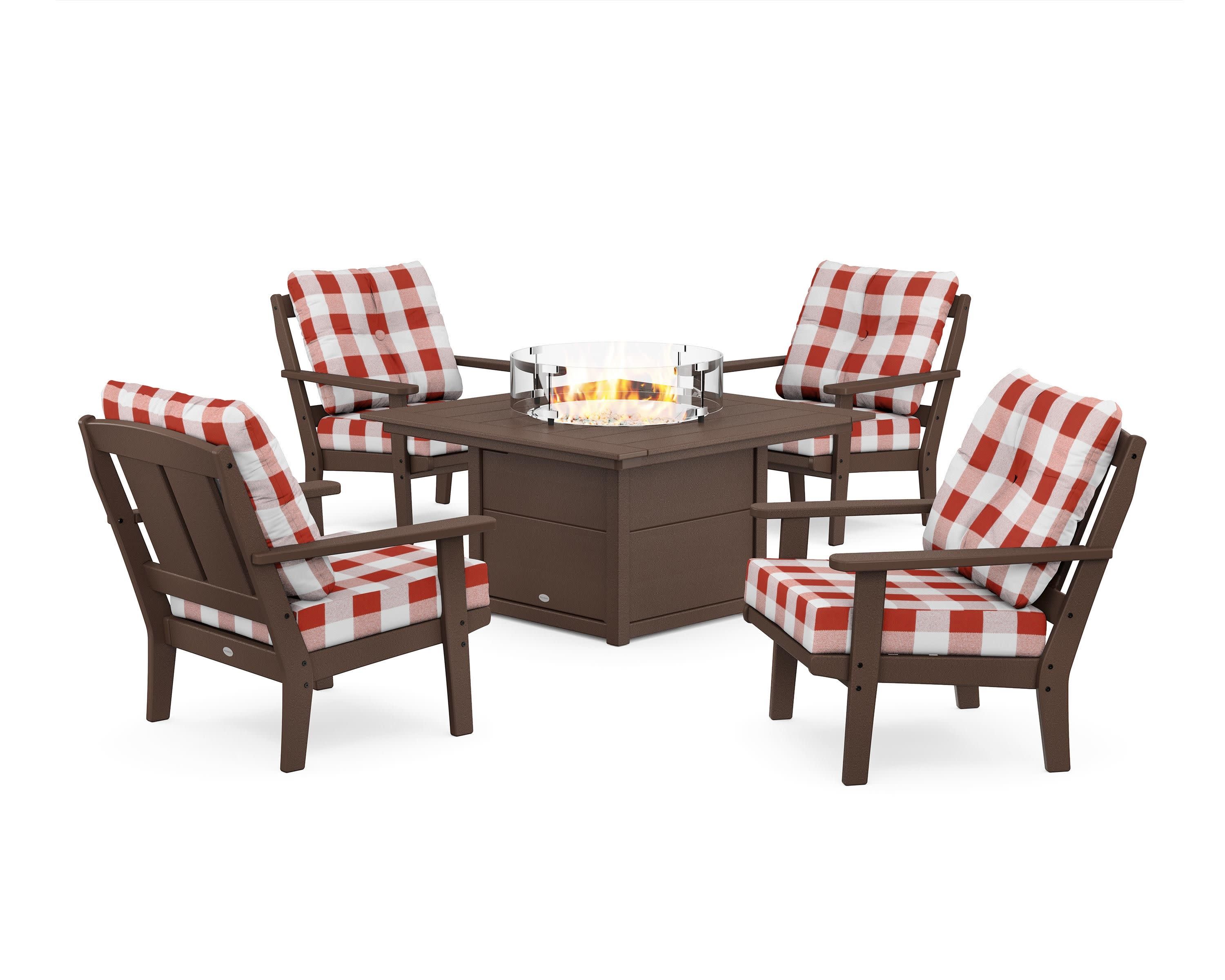 Mission 5-Piece Deep Seating Set with Fire Pit Table - Image 8