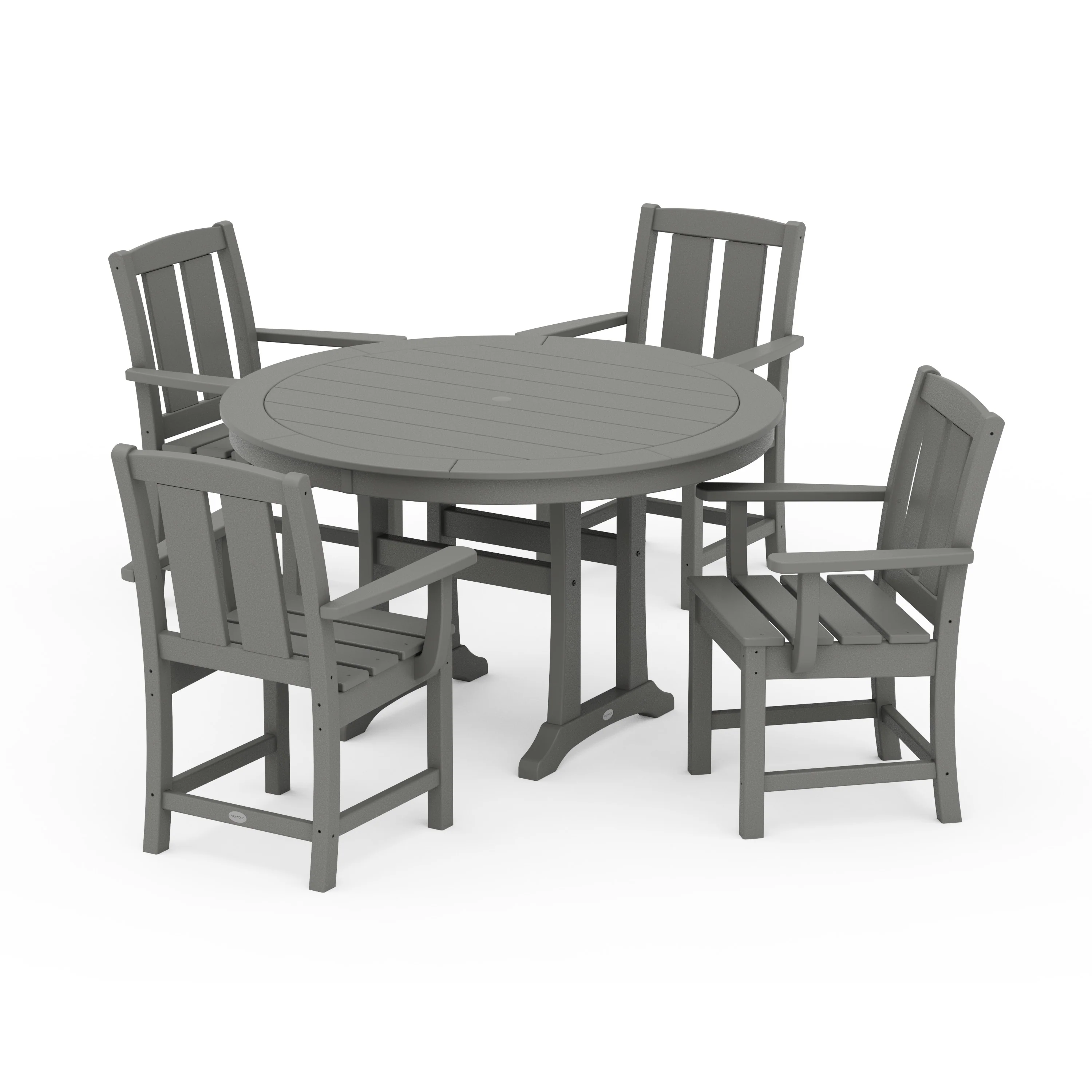 Mission 5-Piece Round Dining Set with Trestle Legs