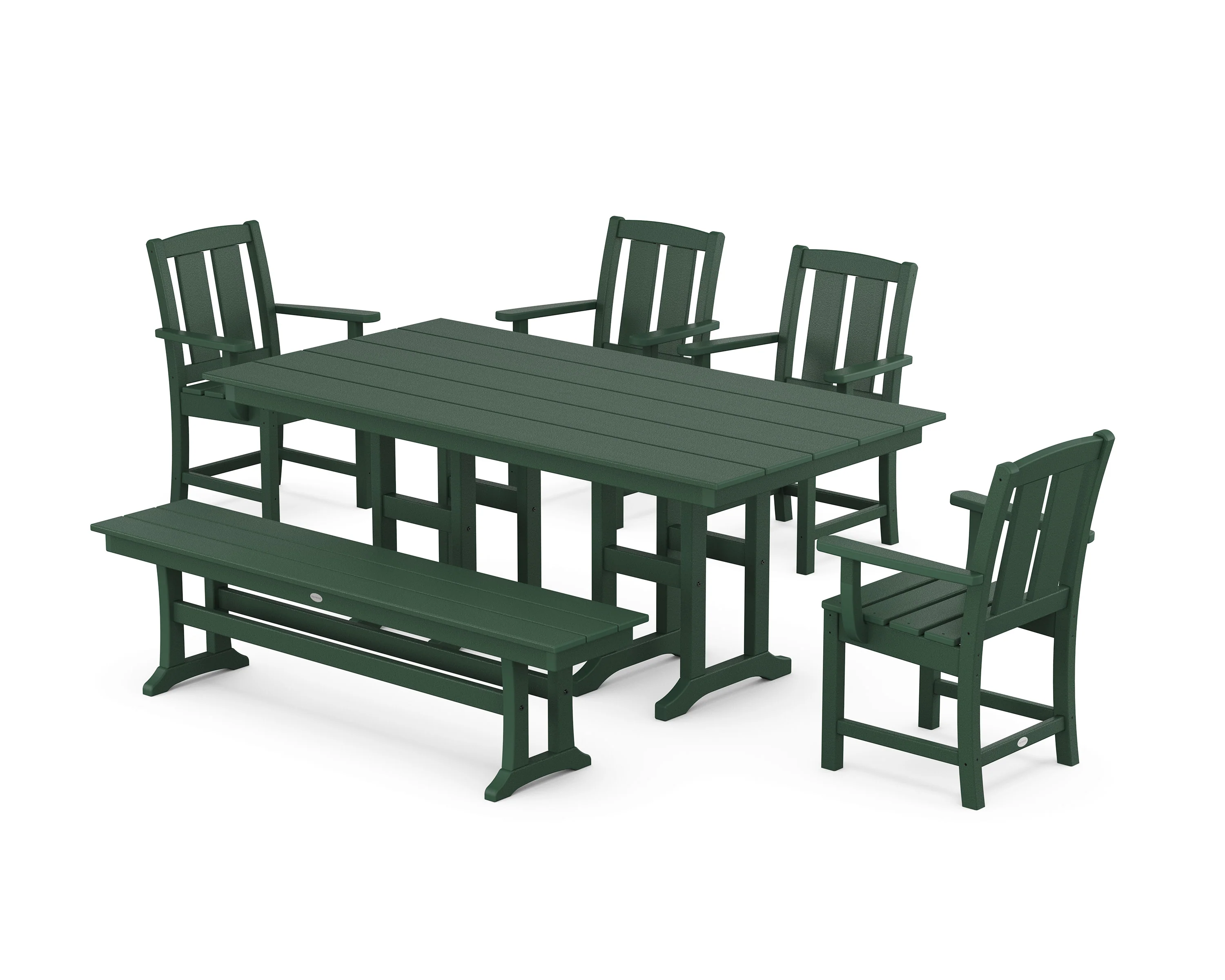 Mission 6-Piece Farmhouse Dining Set with Bench - Image 7