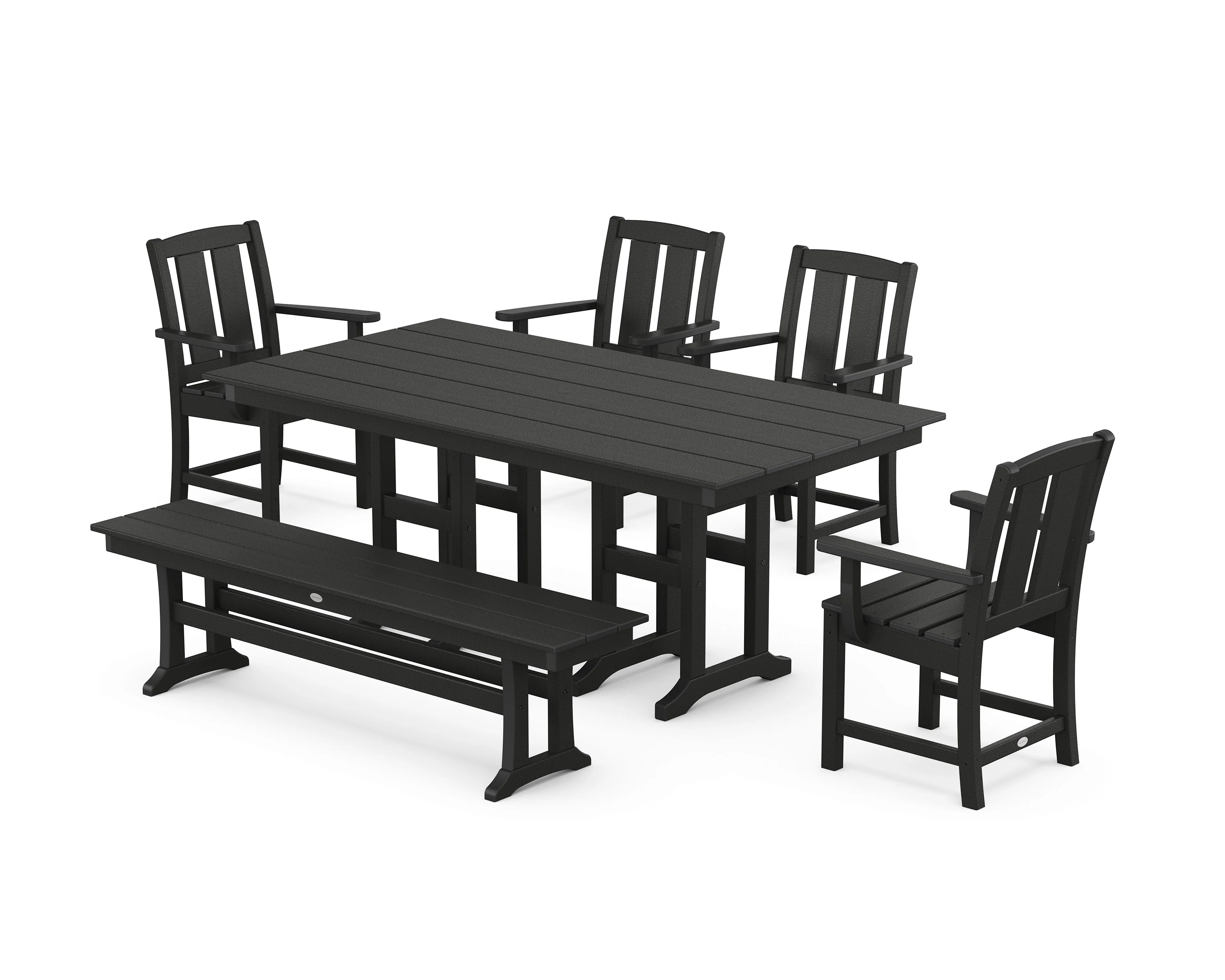 Mission 6-Piece Farmhouse Dining Set with Bench - Image 8