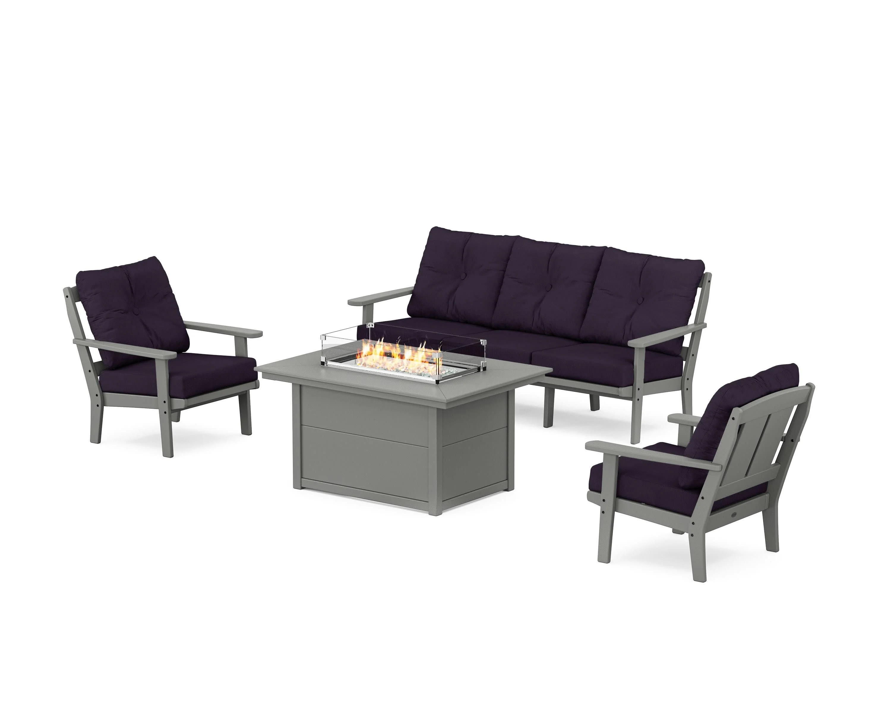 Mission Deep Seating Fire Pit Table Set - Image 153