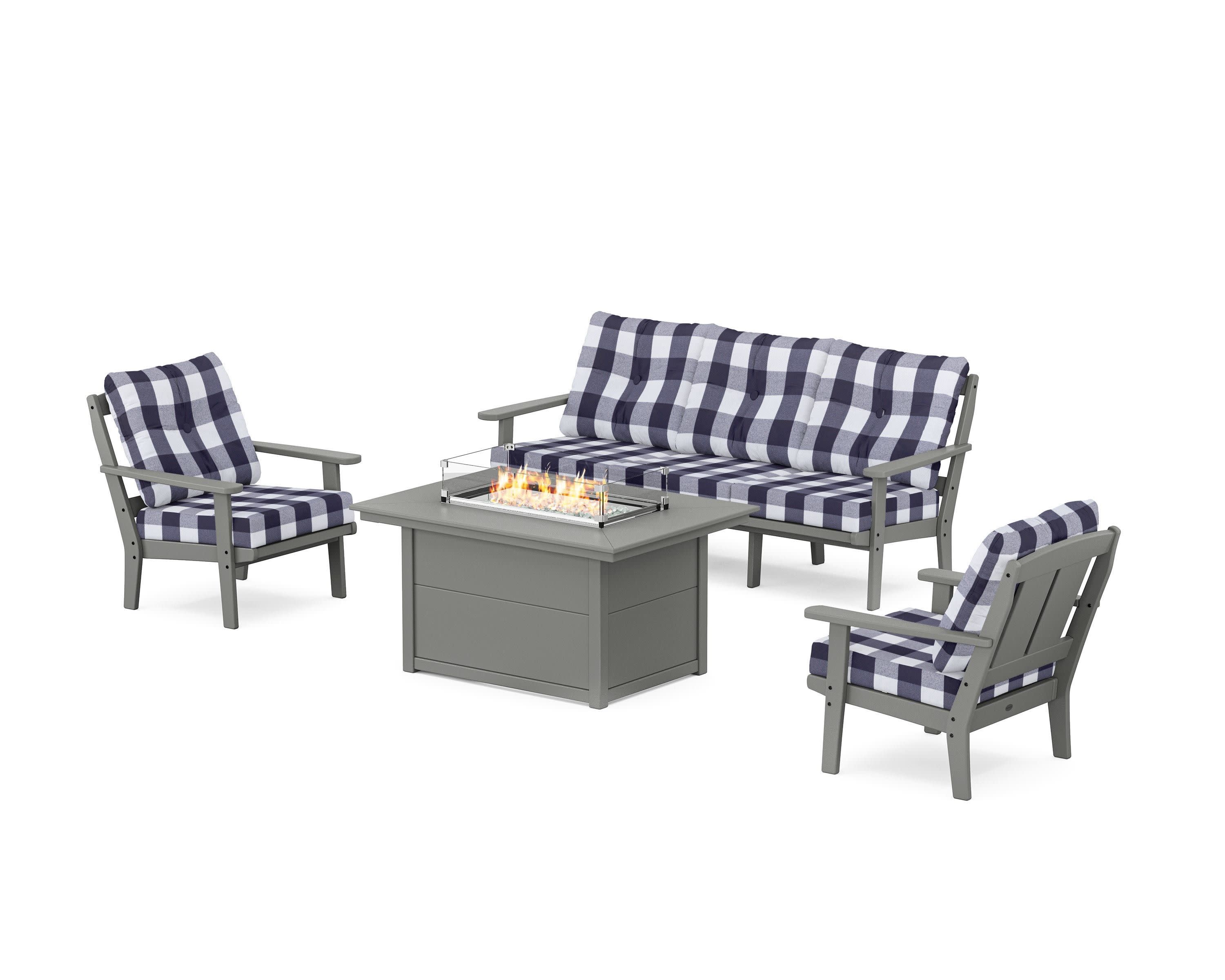Mission Deep Seating Fire Pit Table Set - Image 202