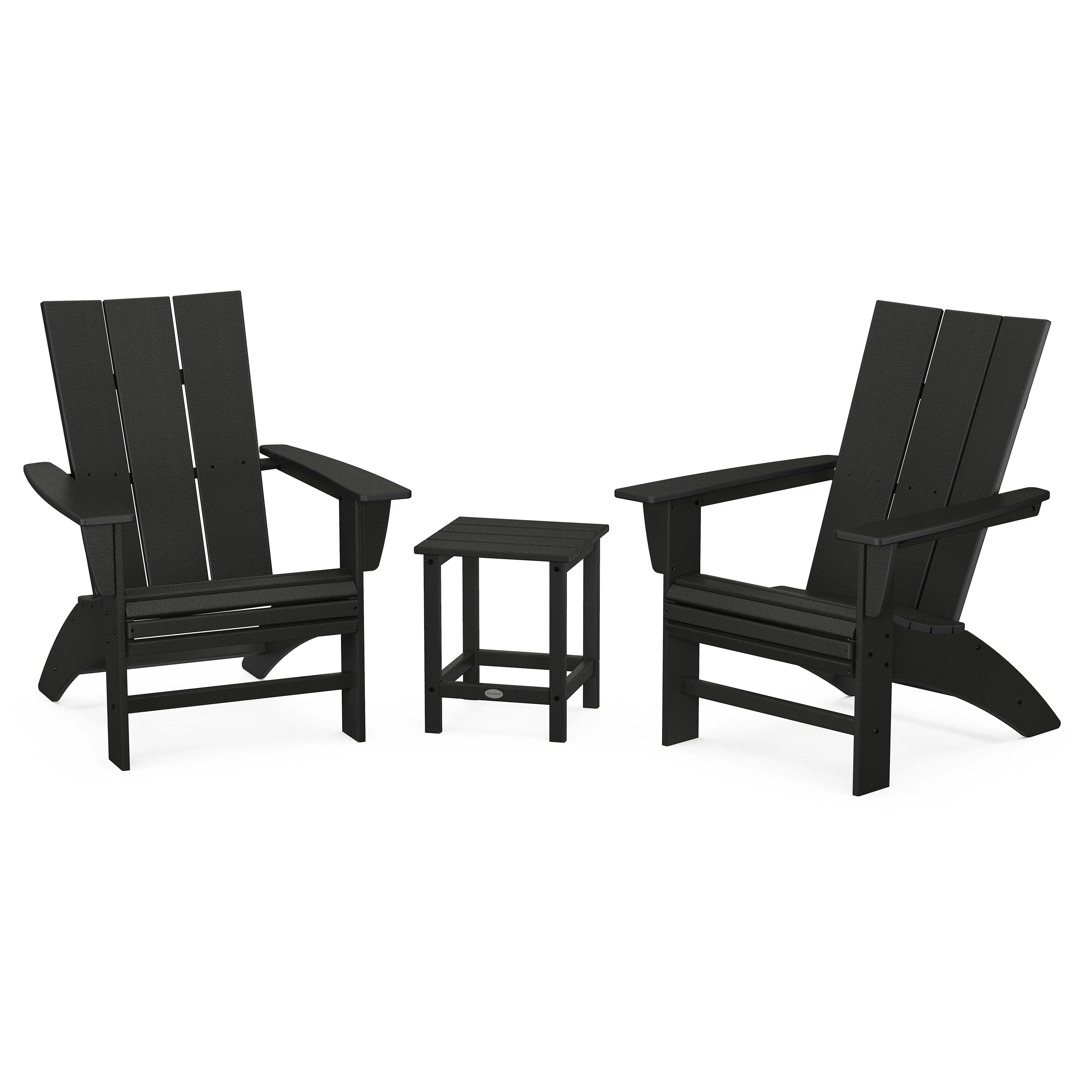 Modern 3-Piece Curveback Adirondack Set with Long Island 18" Side Table - Image 11