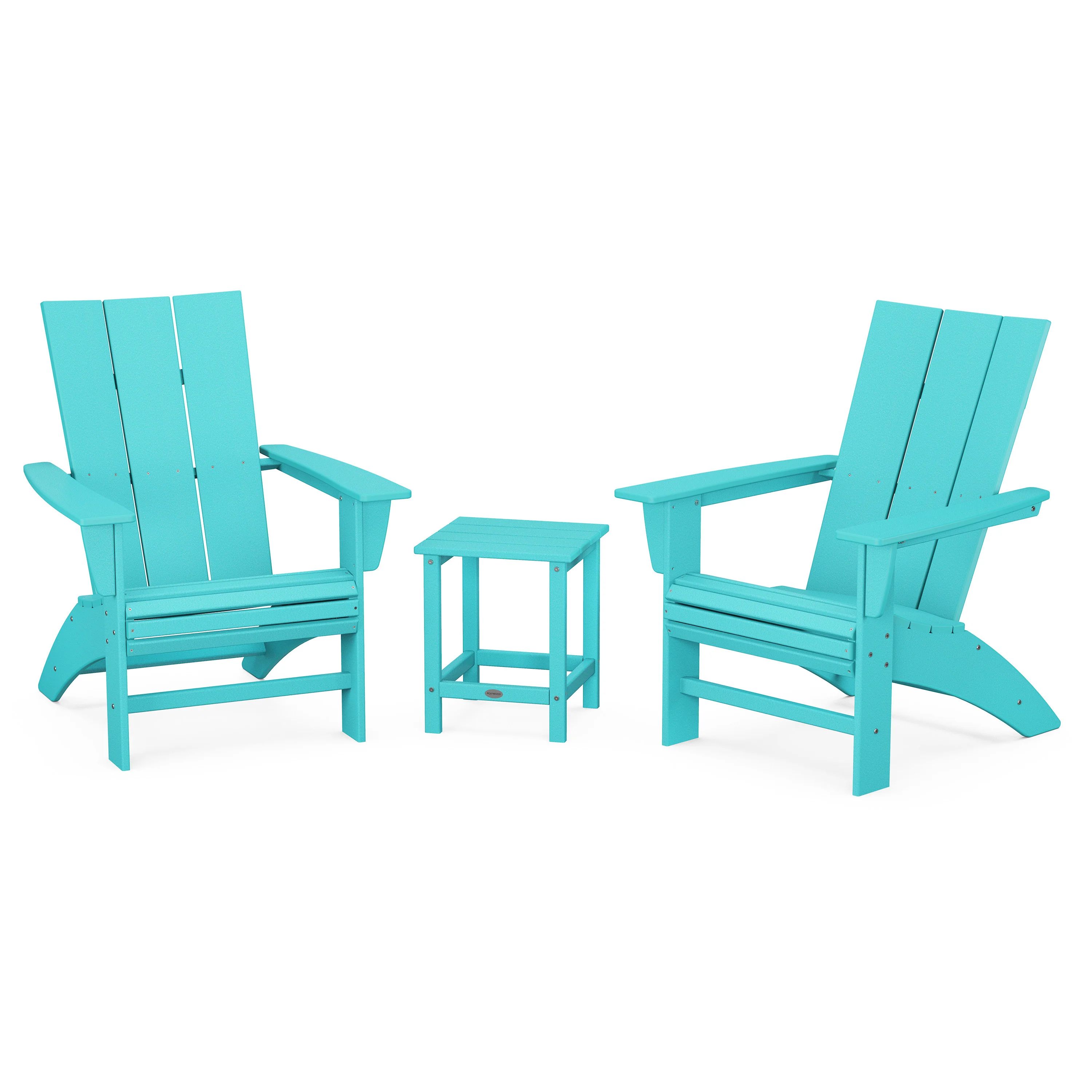 Modern 3-Piece Curveback Adirondack Set with Long Island 18" Side Table - Image 12