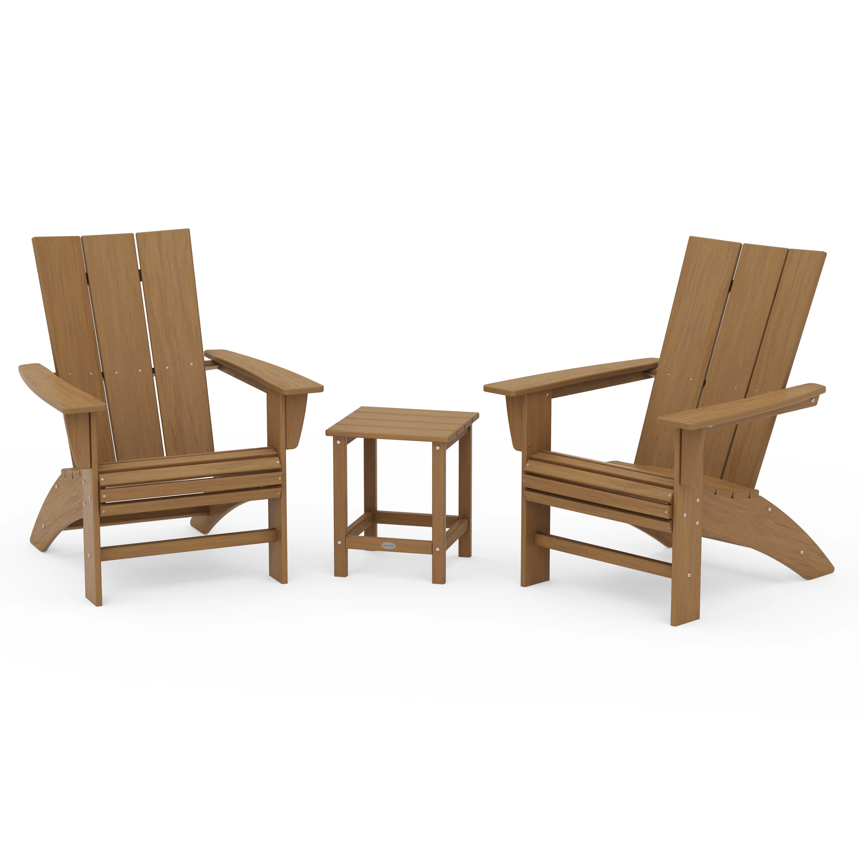 Modern 3-Piece Curveback Adirondack Set with Long Island 18" Side Table - Image 18
