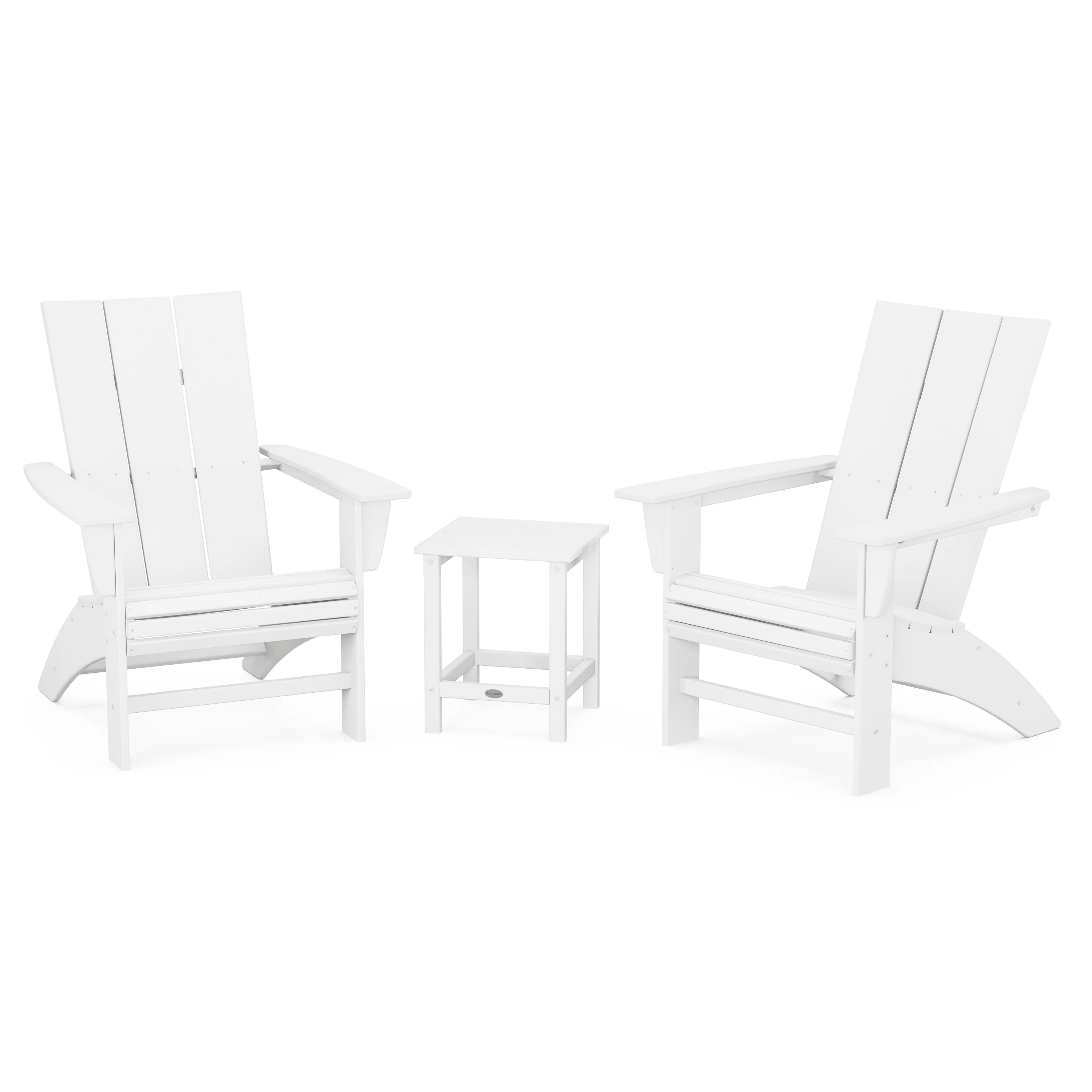 Modern 3-Piece Curveback Adirondack Set with Long Island 18" Side Table - Image 8