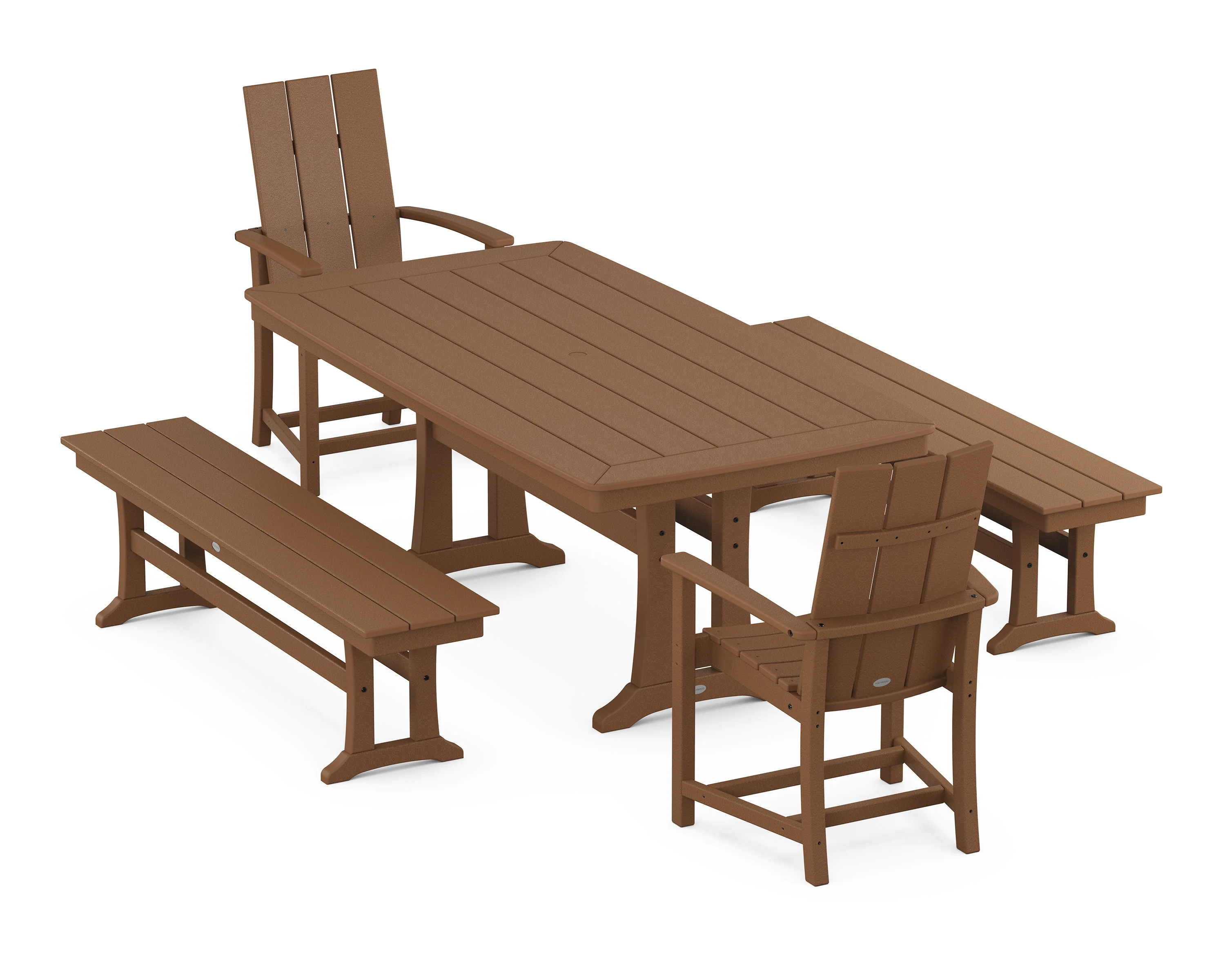 Modern Adirondack 5-Piece Dining Set with Trestle Legs - Image 4