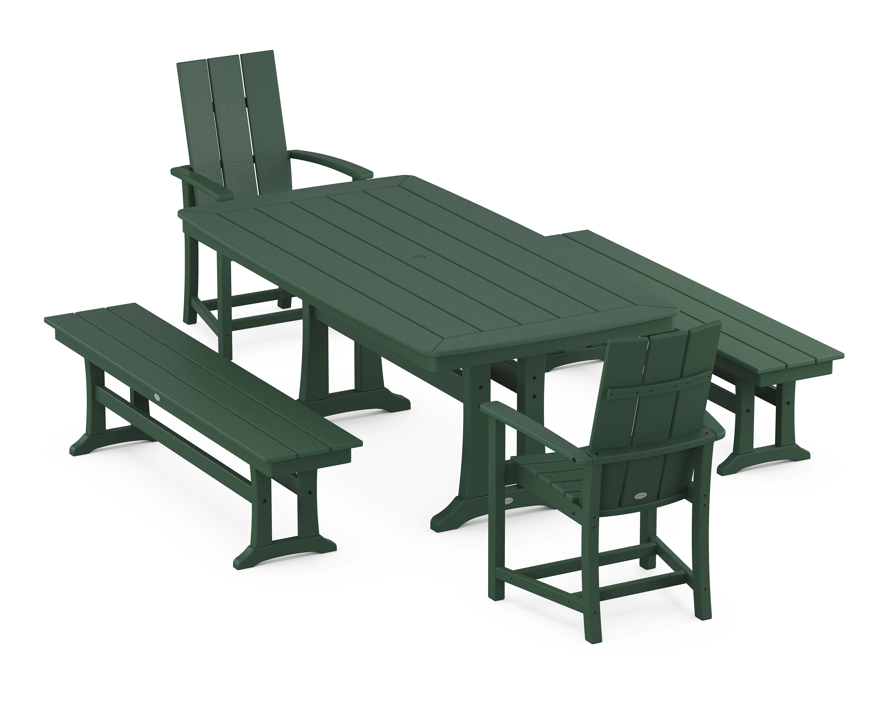 Modern Adirondack 5-Piece Dining Set with Trestle Legs - Image 6