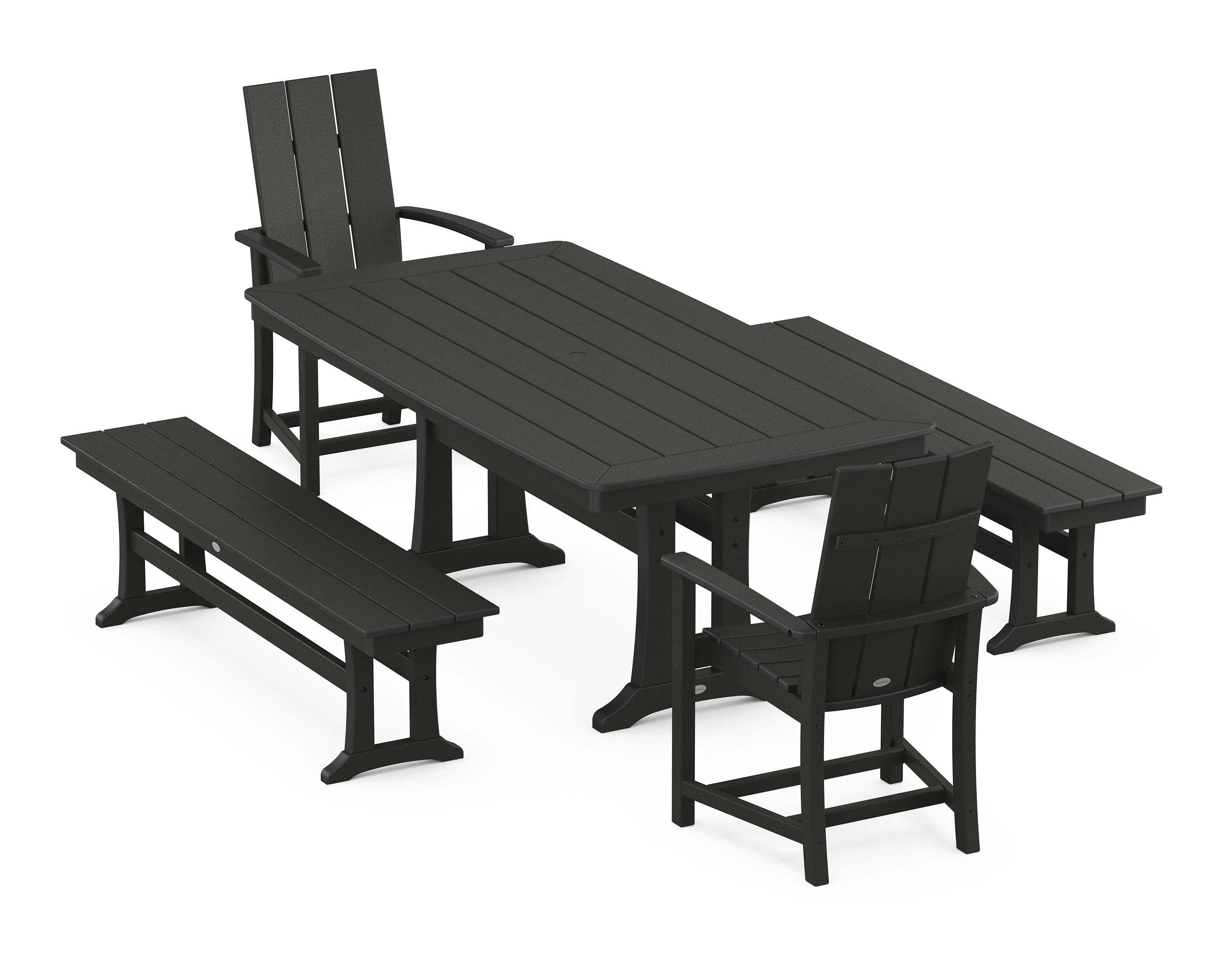 Modern Adirondack 5-Piece Dining Set with Trestle Legs - Image 7