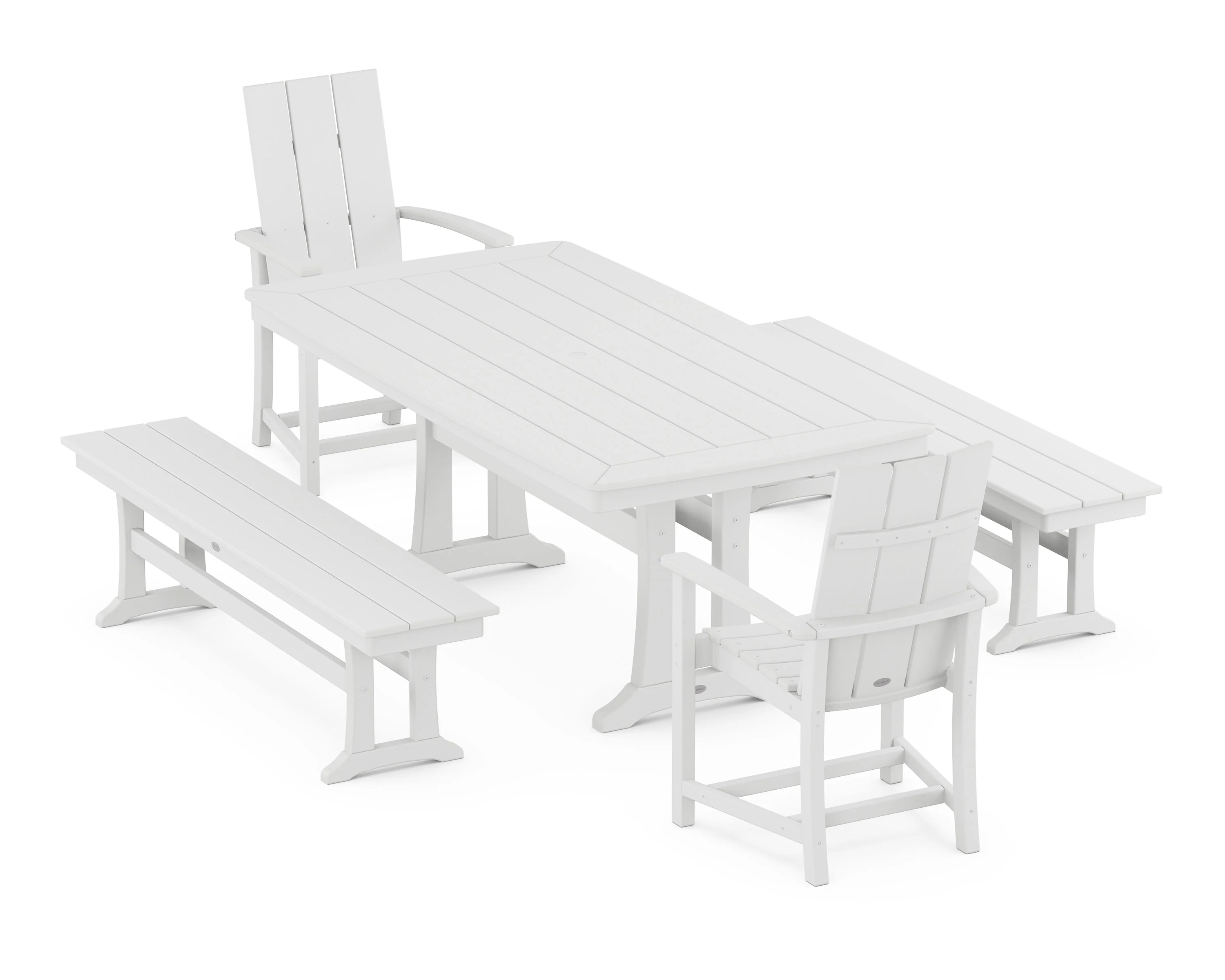 Modern Adirondack 5-Piece Dining Set with Trestle Legs - Image 9